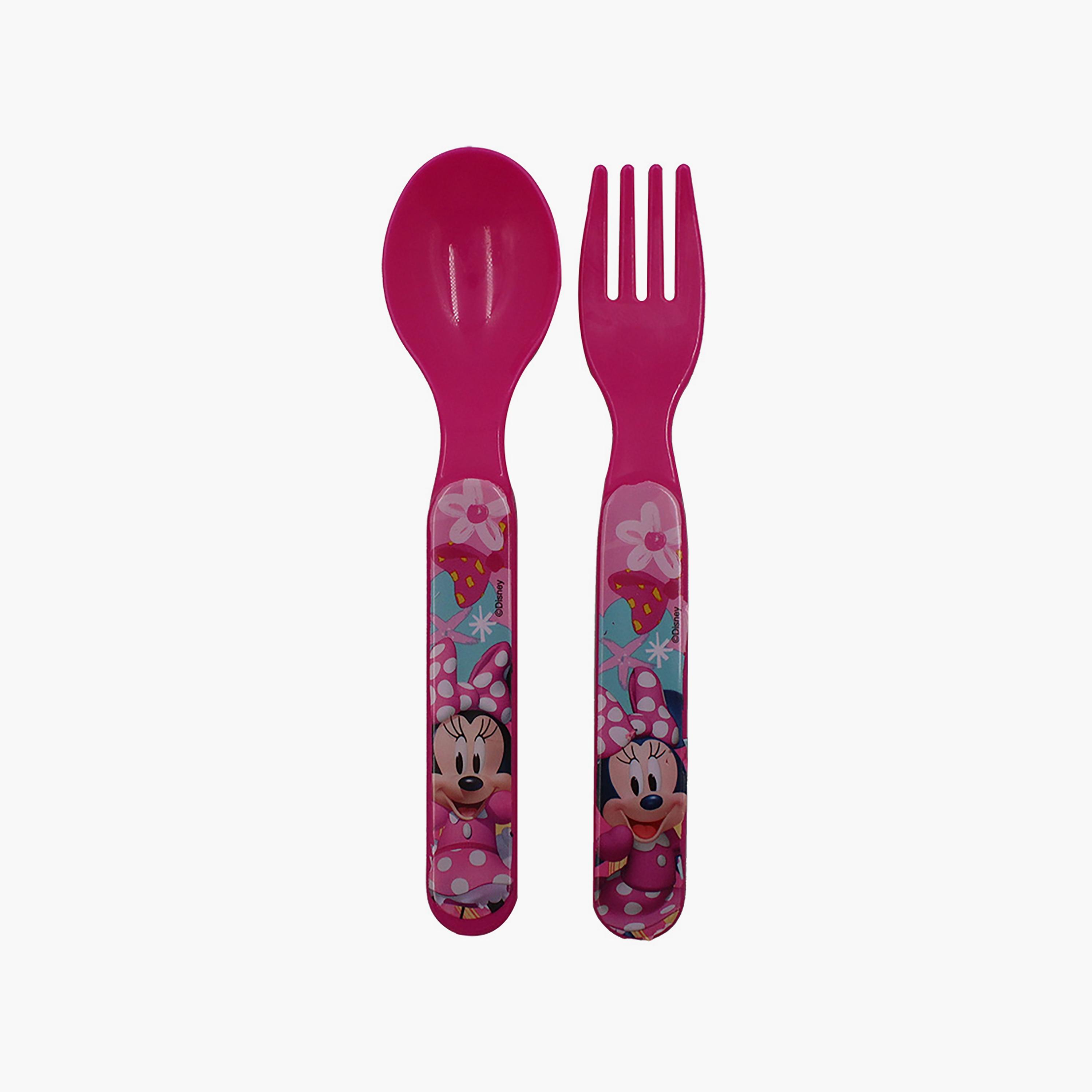 Disney Minnie Mouse Printed Lunch Box with Cutlery Set - Pink-school-lunchessentials-lunchboxes-image-5