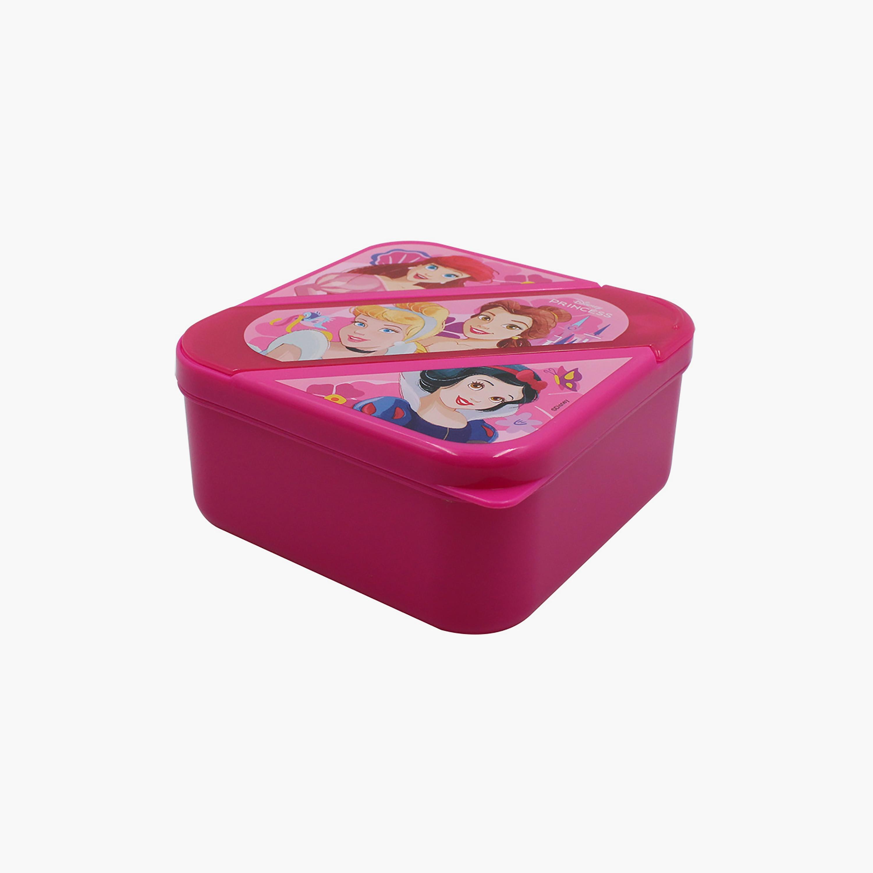 Disney Princess Printed Lunch Box with Cutlery Set - Pink-school-lunchessentials-lunchboxes-image-1