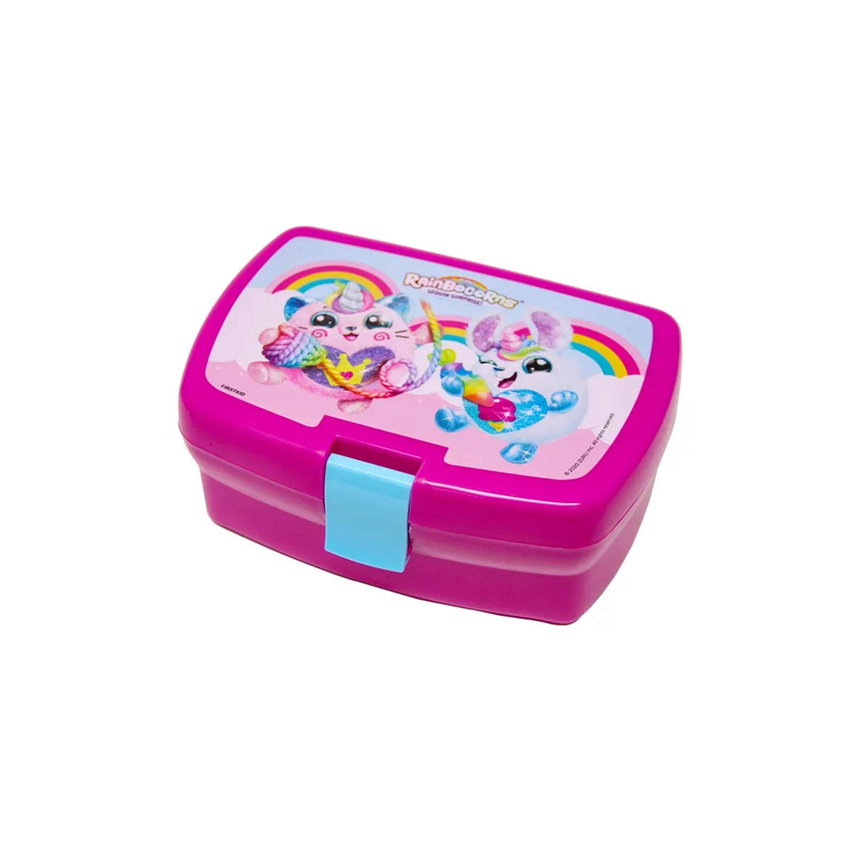 صندوق غداء مع مجموعة أدوات مائدة متطابقة بطبعة راينبوكورنز-school-lunchessentials-lunchboxes-image-1
