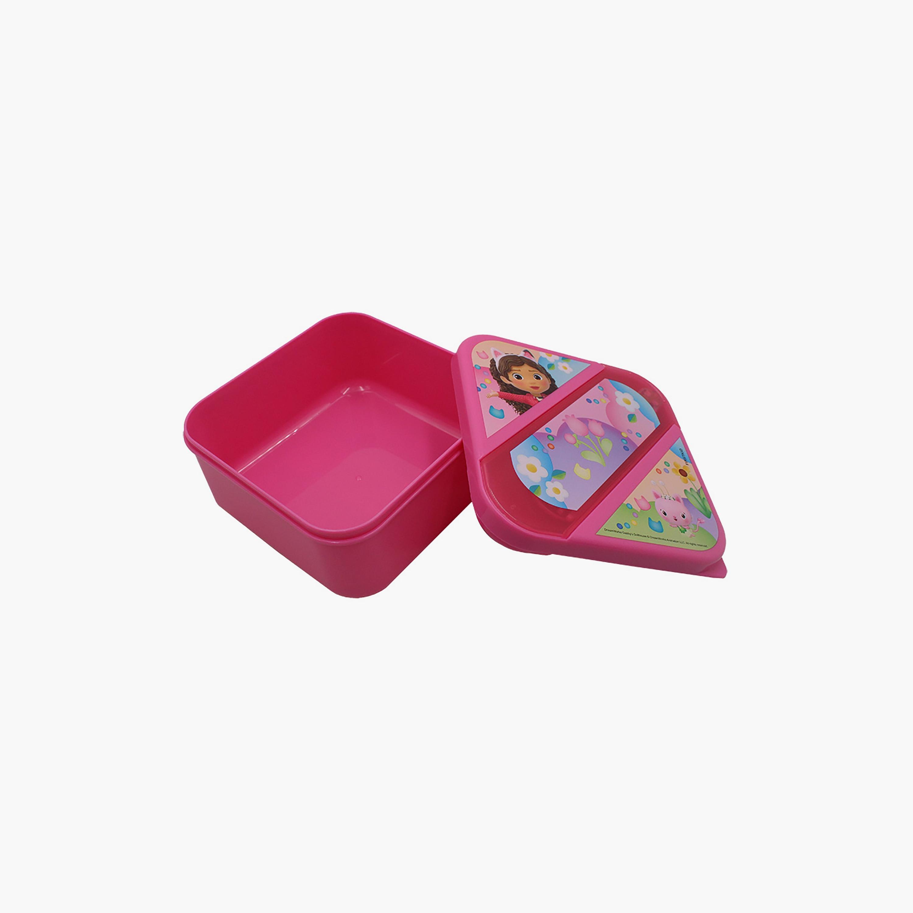 صندوق غداء مع مجموعة أدوات مائدة بطبعة جابيز دول هاوس - وردي-school-lunchessentials-lunchboxes-image-3