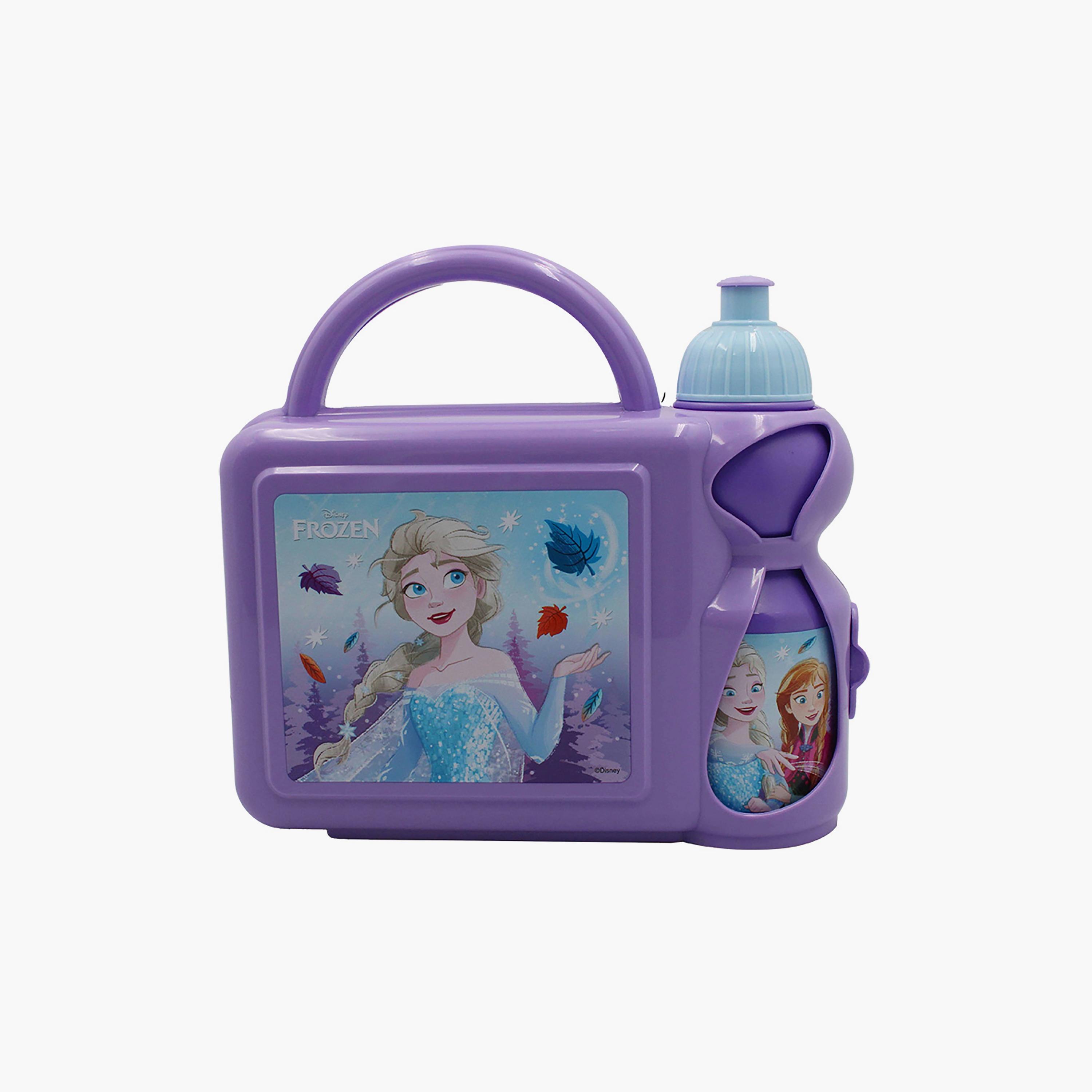 صندوق غداء مع زجاجة مياه بطبعة ديزني فروزن - أرجواني - 350 مل-school-lunchessentials-lunchboxes-image-1