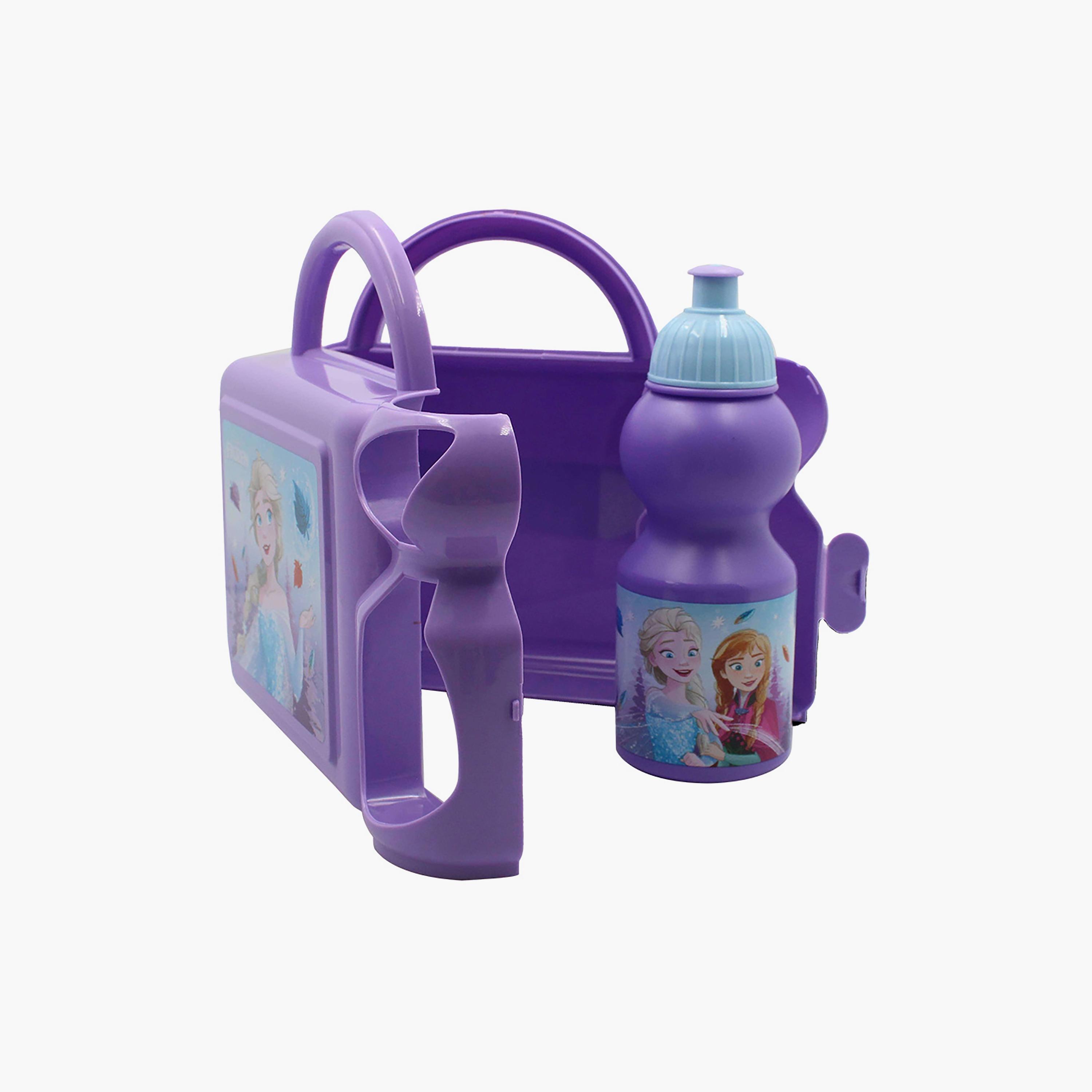 صندوق غداء مع زجاجة مياه بطبعة ديزني فروزن - أرجواني - 350 مل-school-lunchessentials-lunchboxes-image-2