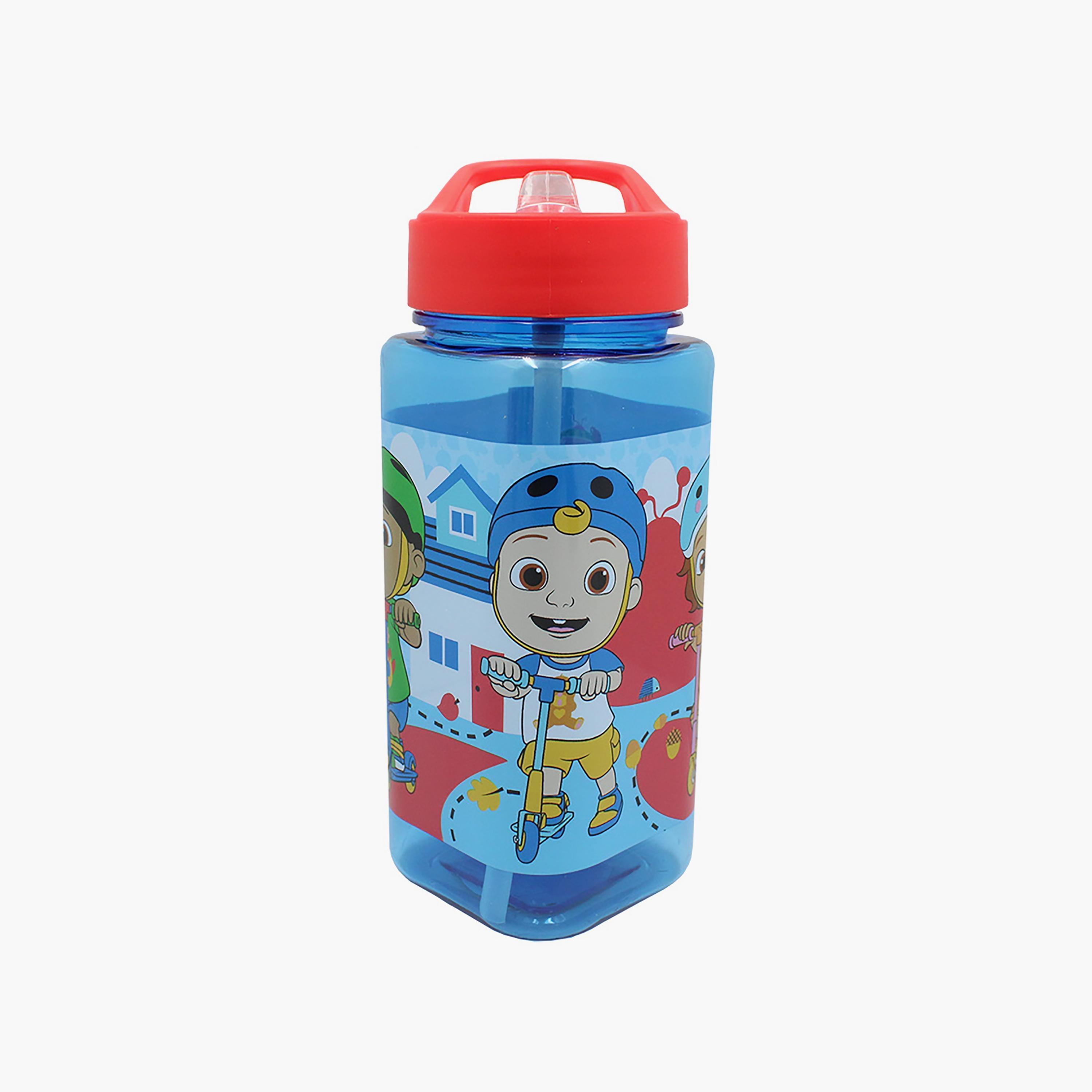 زجاجة مياه مع ماصة بطبعة كوكوميلون - أزرق - 500 مل-school-waterbottles-image-1