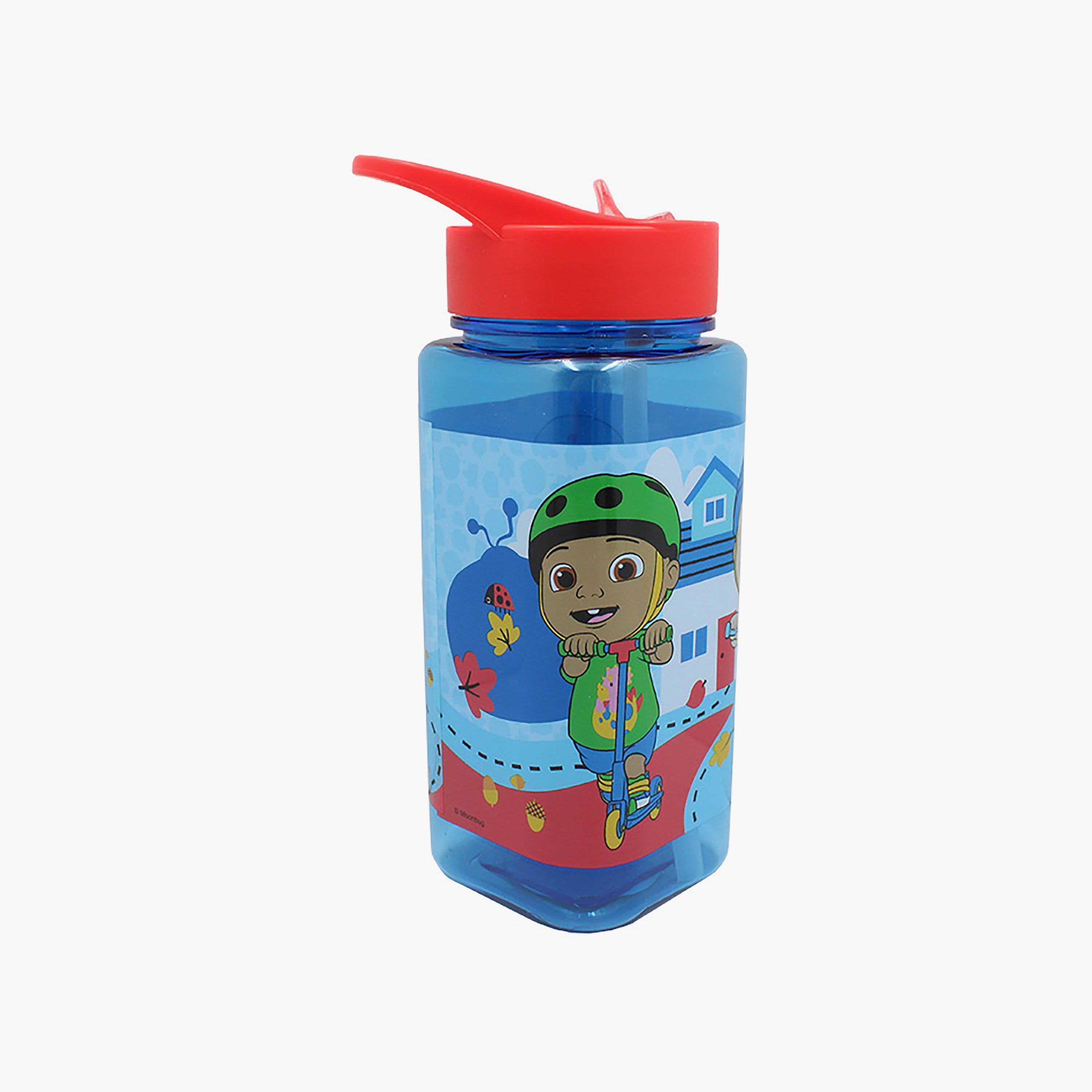 زجاجة مياه مع ماصة بطبعة كوكوميلون - أزرق - 500 مل-school-waterbottles-image-2