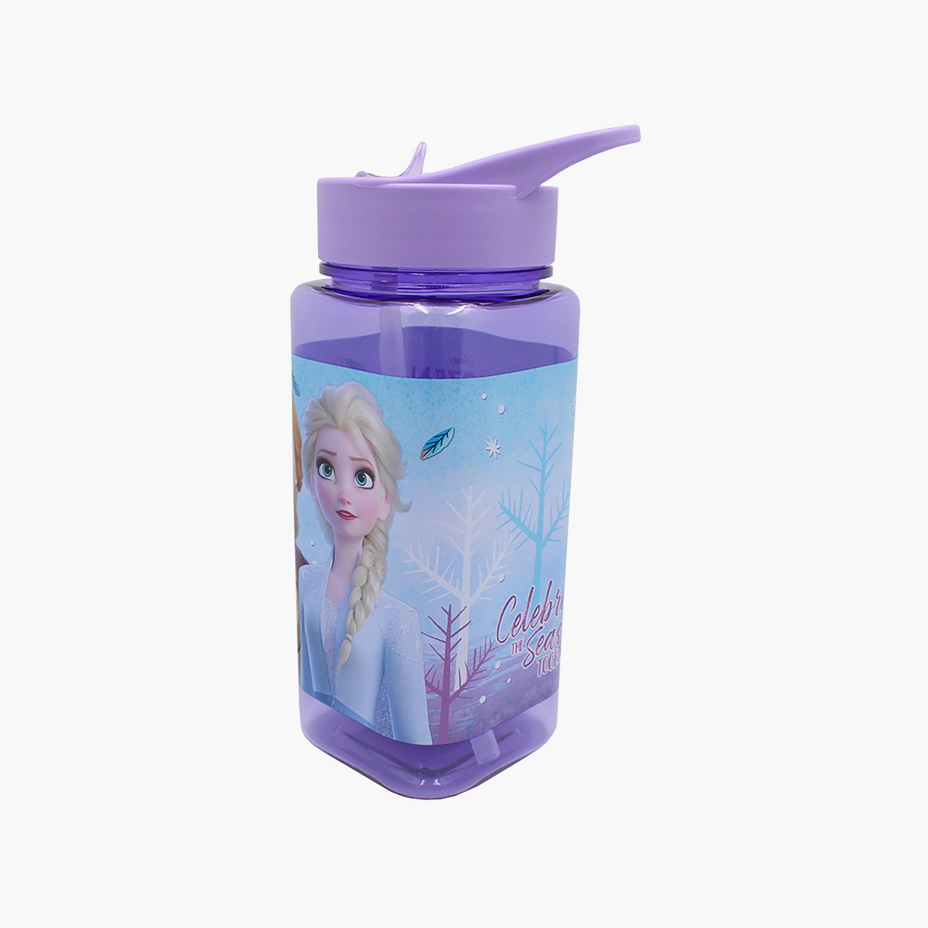 زجاجة مياه مربعة مع ماصة بطبعة ديزني فروزن - أرجواني - 500 مل-school-waterbottles-image-2