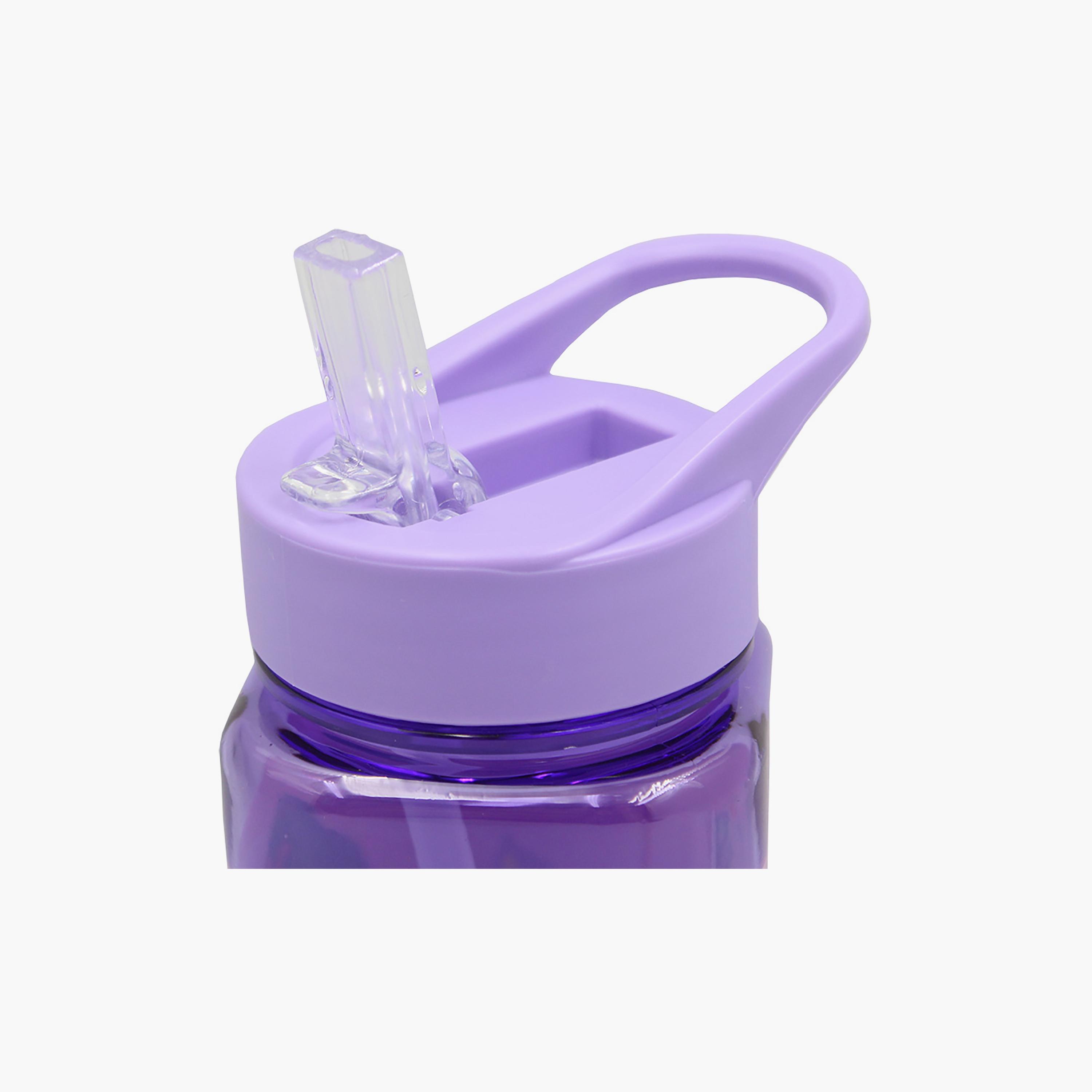 Disney Princess Printed Square Water Bottle with Straw - Purple - 500 ml-school-waterbottles-image-3