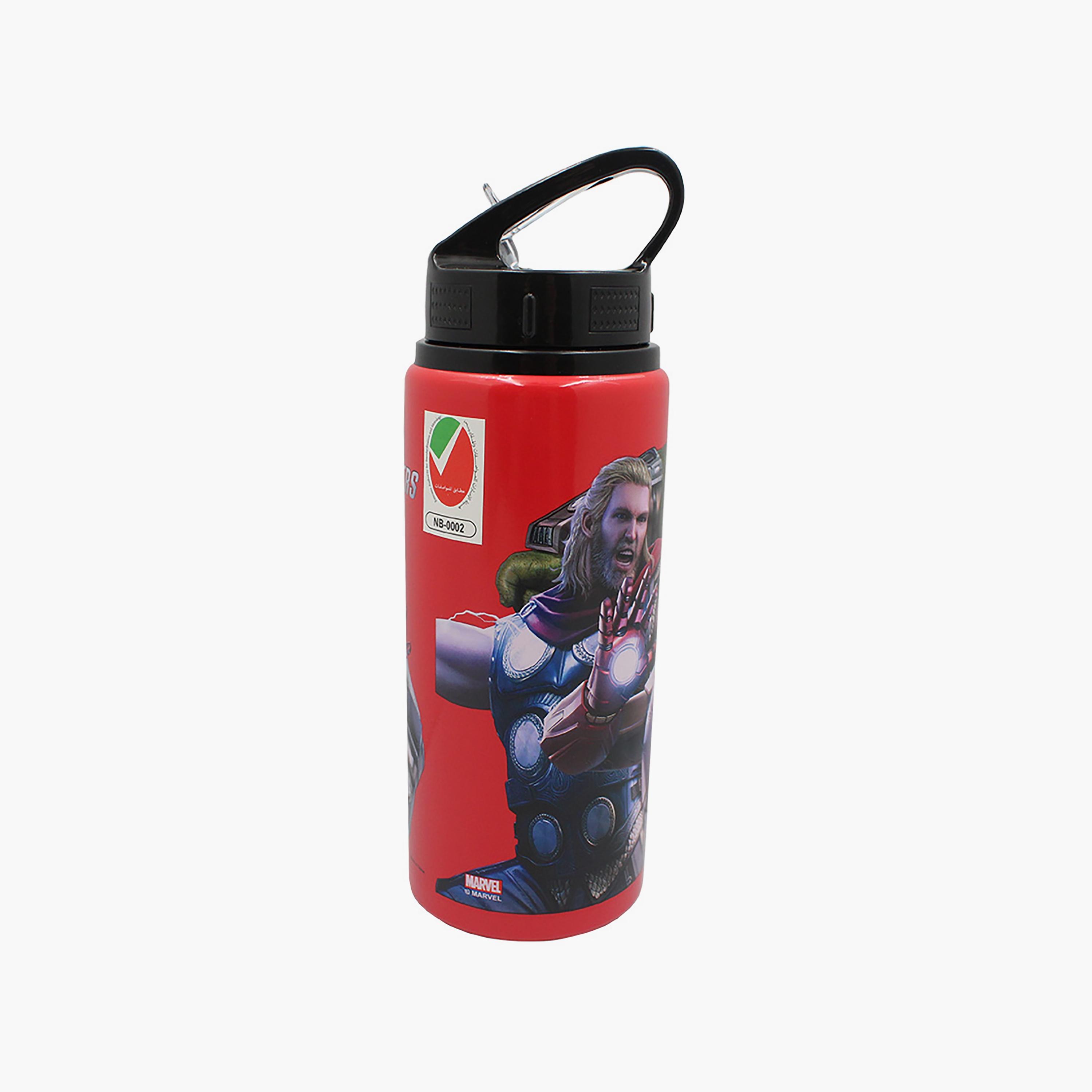 Avengers Gamer Verse Printed Aluminium Water Bottle - Red - 600 ml-school-waterbottles-image-2