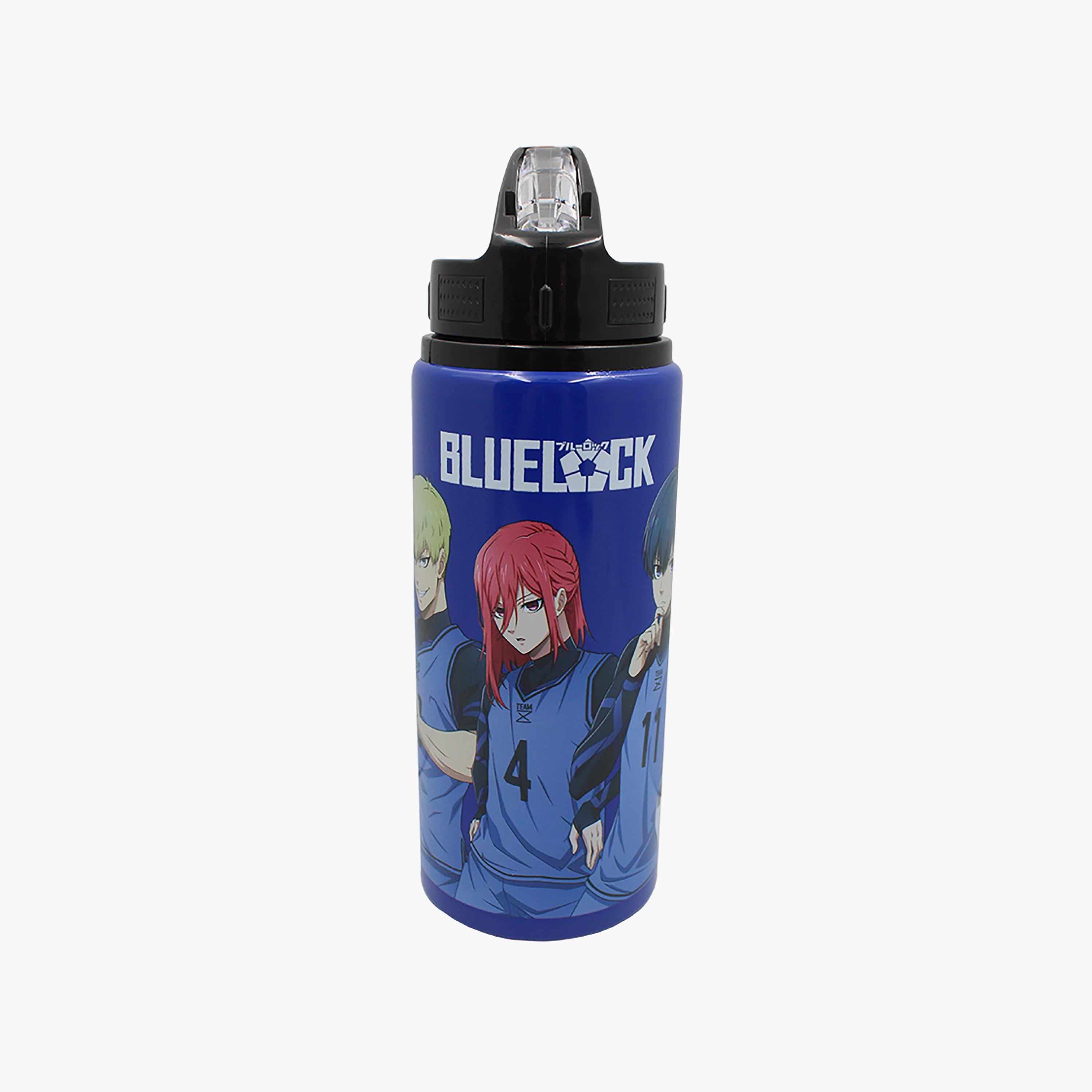 Blue Lock Printed Aluminium Water Bottle - Blue - 600 ml-school-waterbottles-image-1