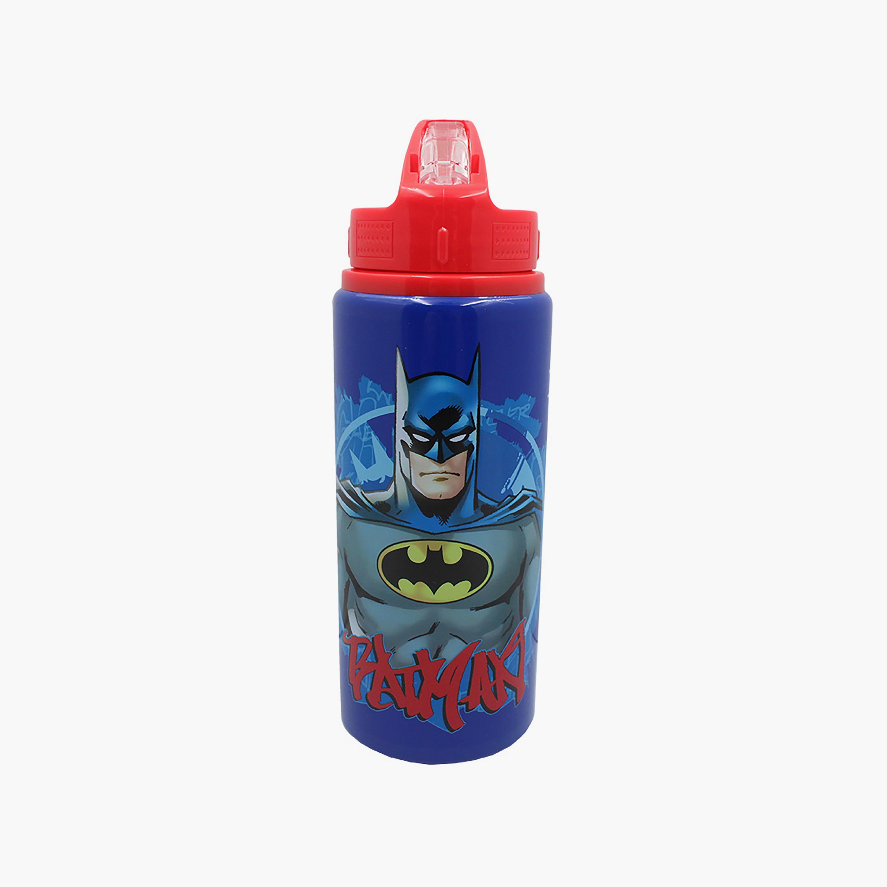 Batman Printed Aluminium Water Bottle - Blue - 600 ml-school-waterbottles-image-1