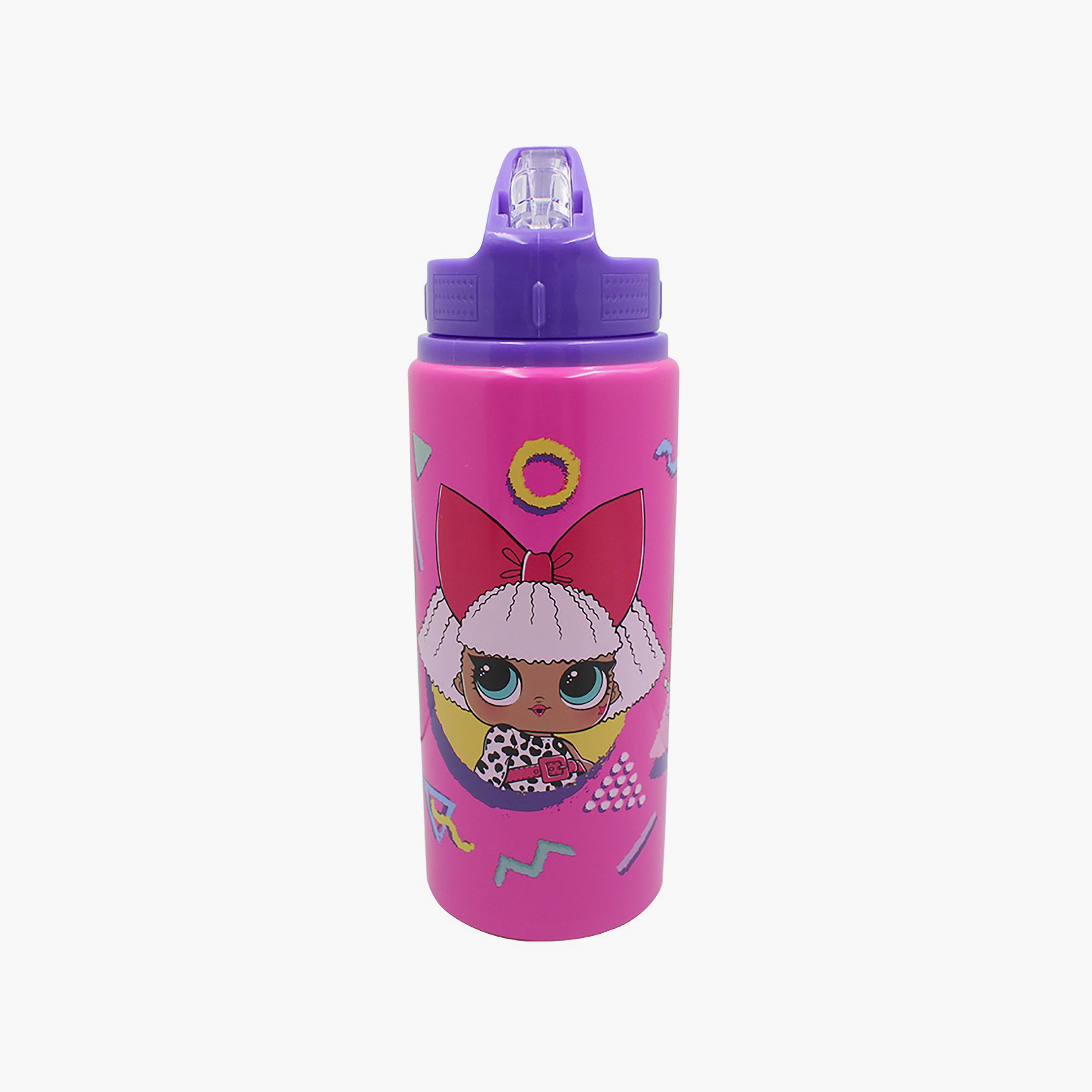LOL Surprise Printed Aluminium Water Bottle - Pink - 600 ml-school-waterbottles-image-1