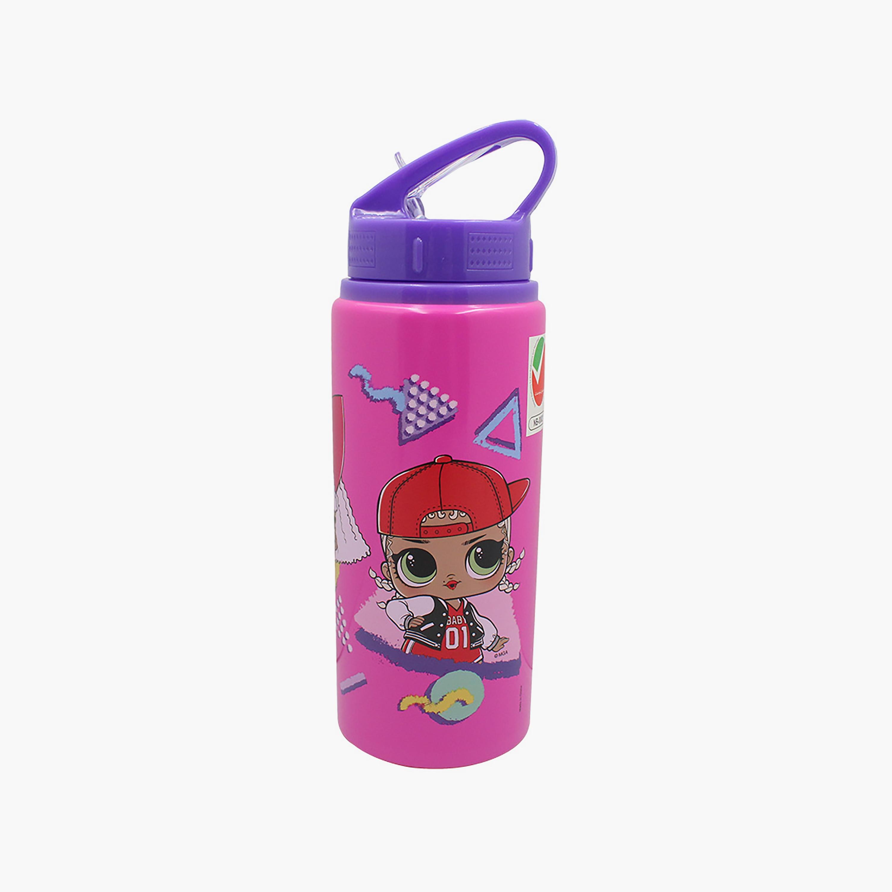 LOL Surprise Printed Aluminium Water Bottle - Pink - 600 ml-school-waterbottles-image-2