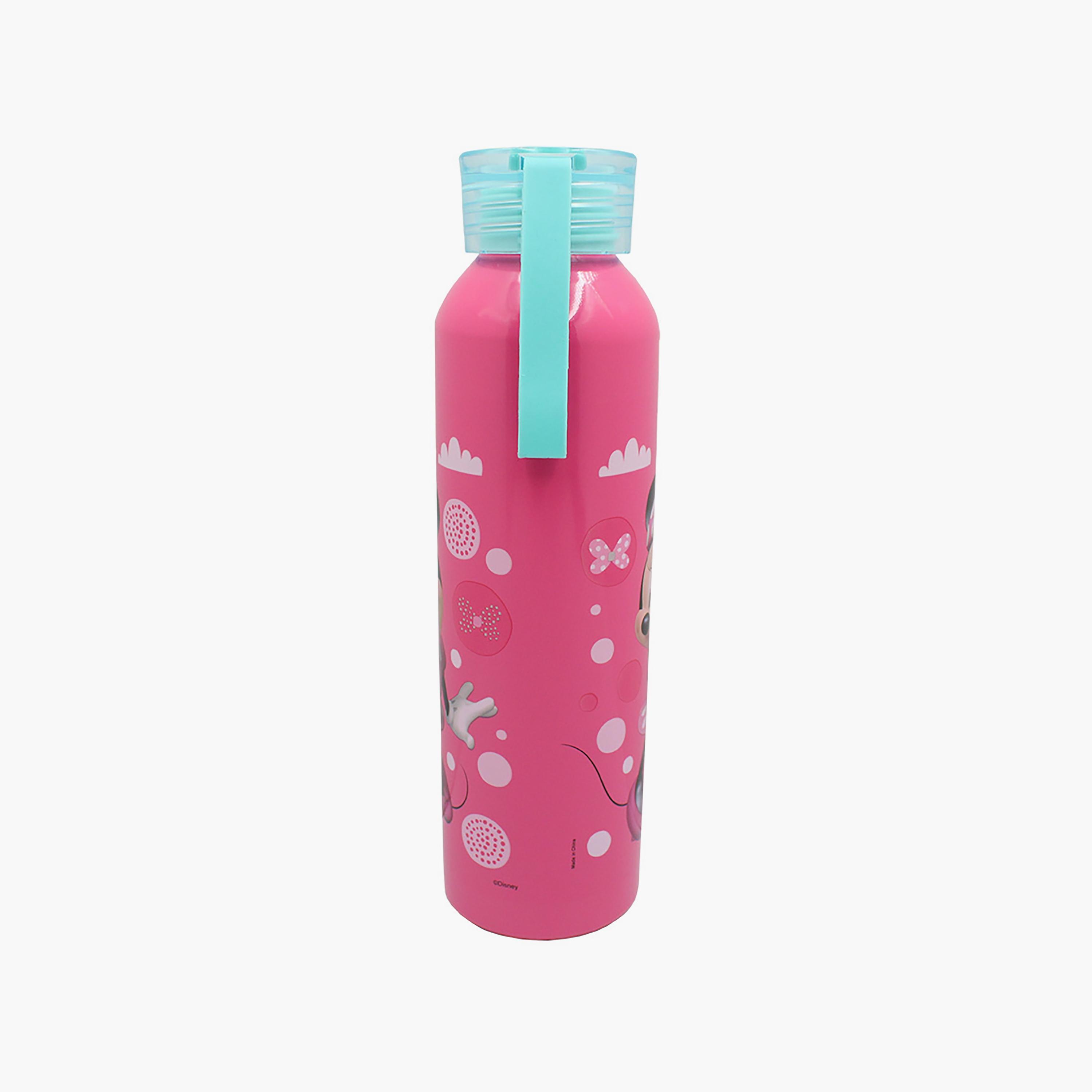 زجاجة مياه من الألومنيوم مع حامل سيليكون بطبعة ميني ماوس ديزني - وردي - 500 مل-school-waterbottles-image-3