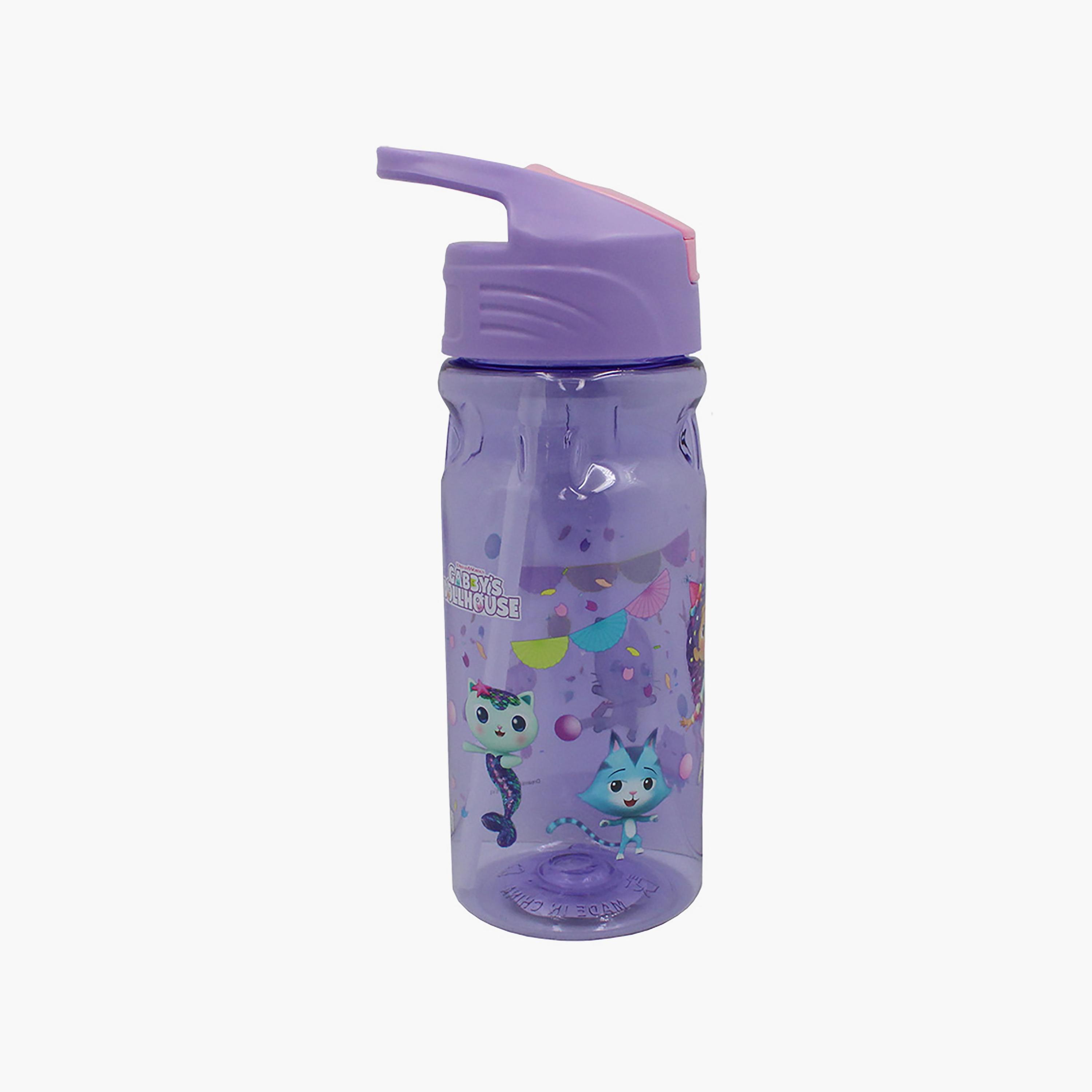 زجاجة مياه رياضية مع ماصة بطبعة جابيز دولهاوس - أرجوانية - 500 مل-school-waterbottles-image-2