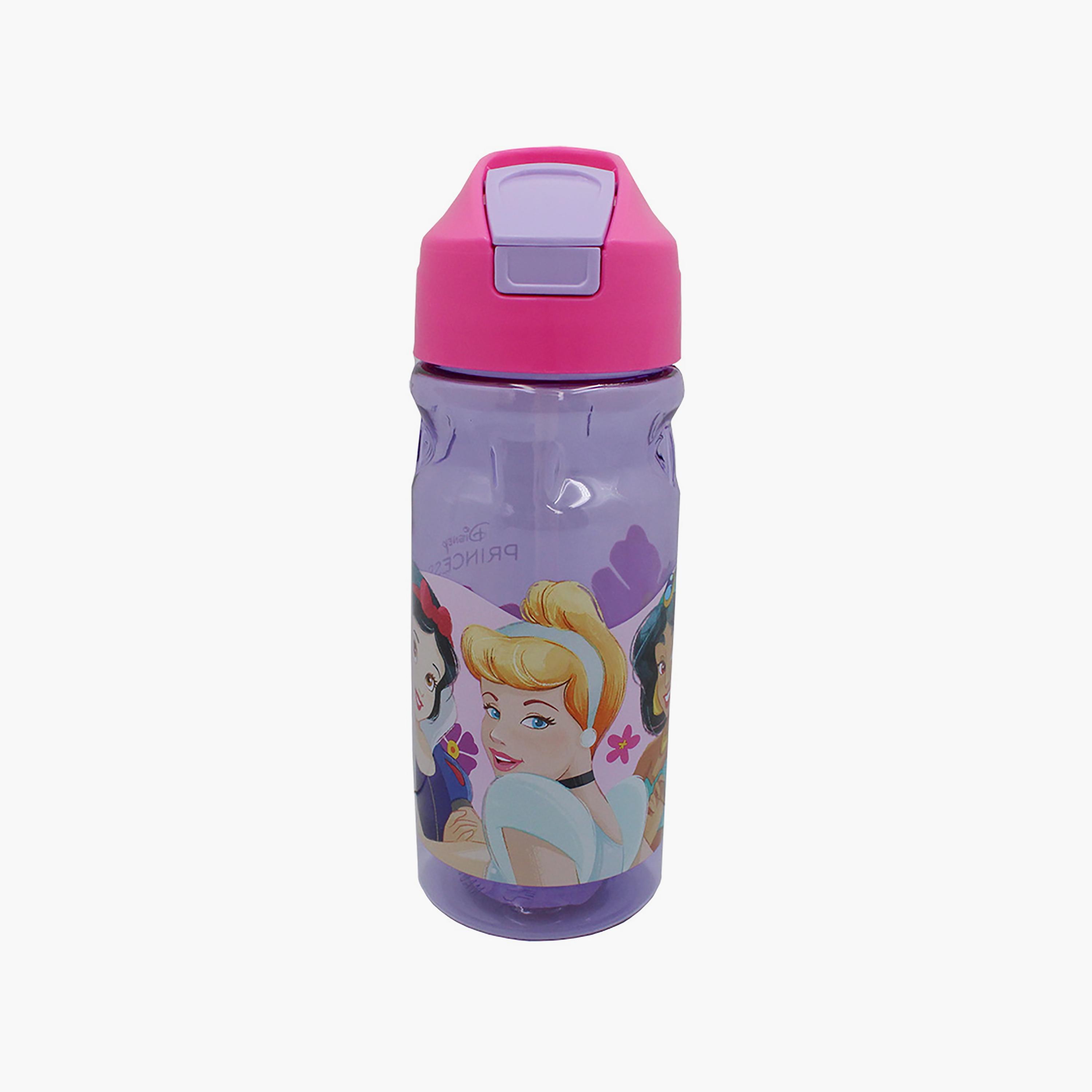 Disney Princess Printed Sparkle & Sip Sport Water Bottle with Straw - Purple - 500 ml-school-waterbottles-image-1
