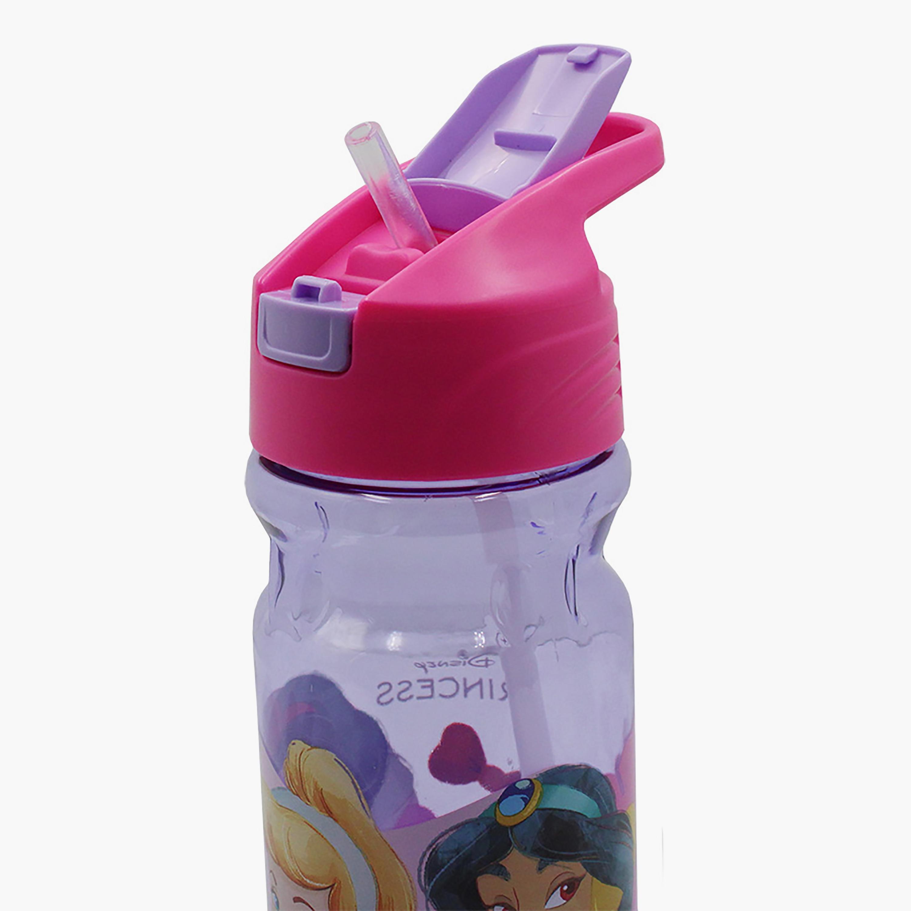 Disney Princess Printed Sparkle & Sip Sport Water Bottle with Straw - Purple - 500 ml-school-waterbottles-image-3