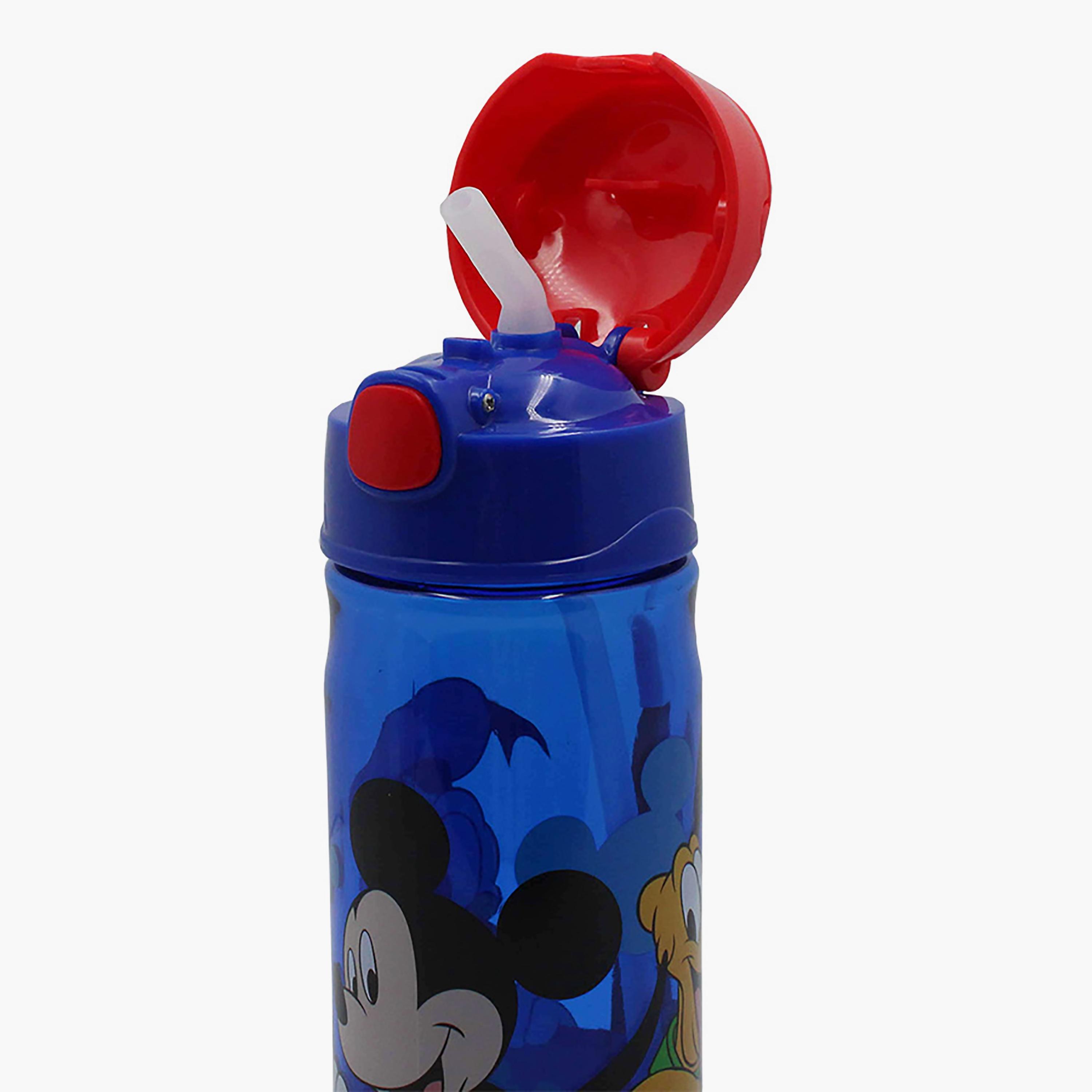 زجاجة مياه بوب أب كانتين مع ماصة بطبعة ميكي ماوس ديزني - أزرق - 500 مل-school-waterbottles-image-3