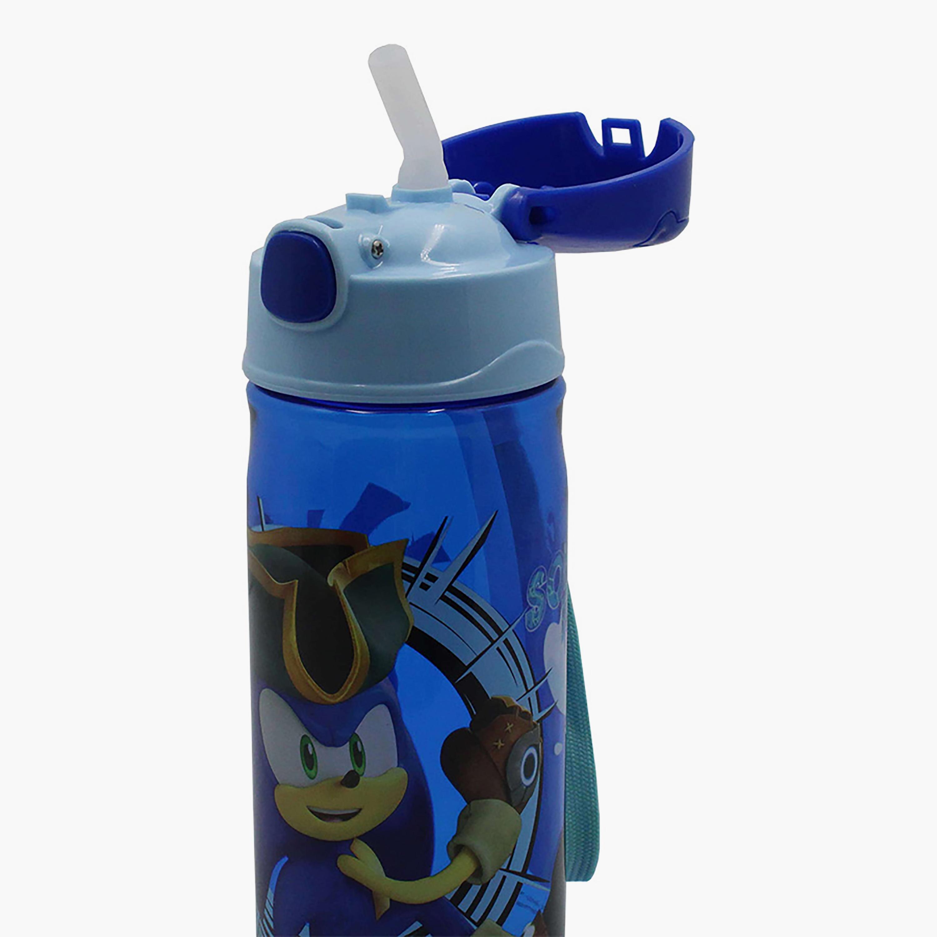 زجاجة مياه بوب أب كانتين مع ماصة بطبعة سونيك ذا هيدجهوج - أزرق - 500 مل-school-waterbottles-image-3