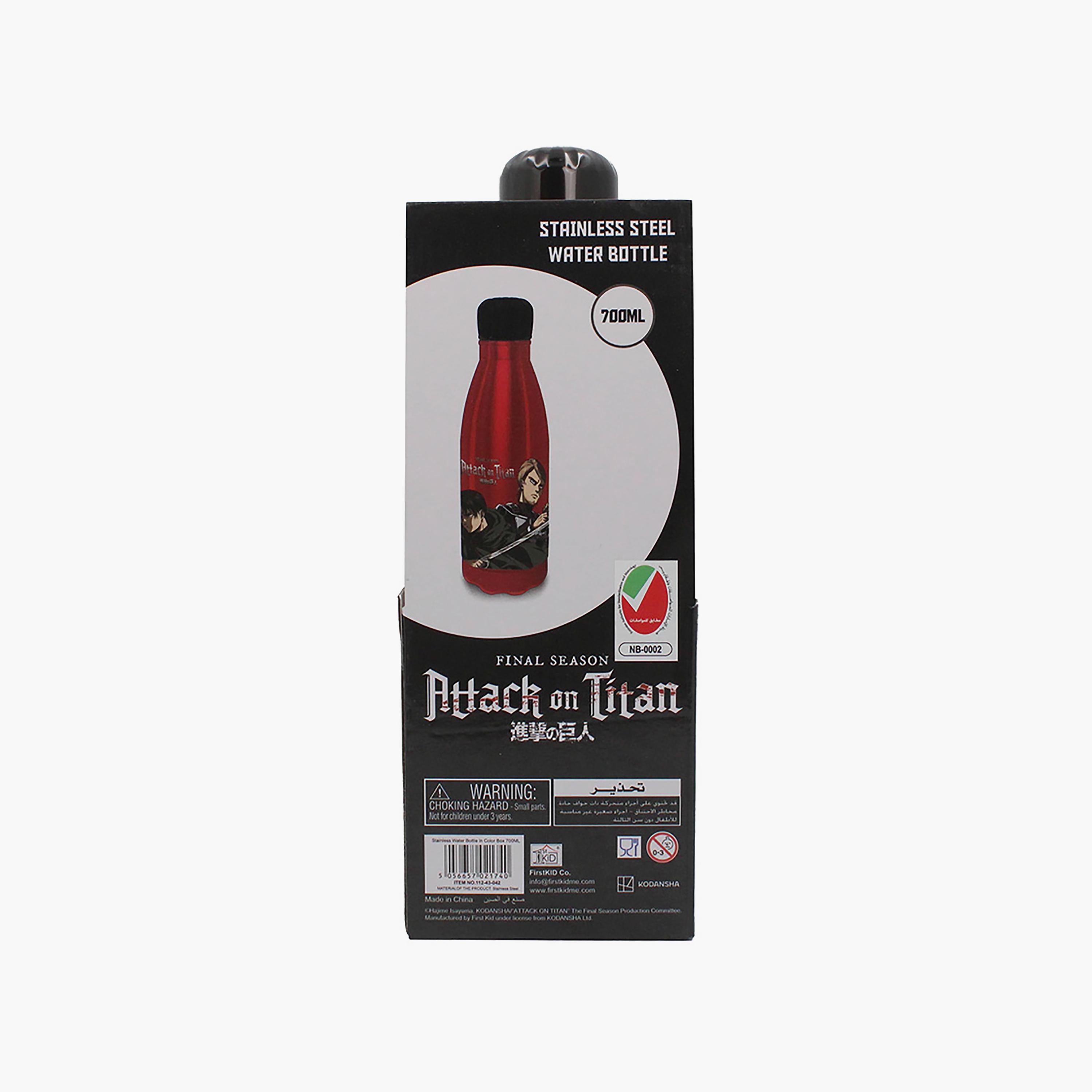 Attack on Titan Printed Stainless Steel Double Wall Water Bottle - Red - 600 ml-school-waterbottles-image-6