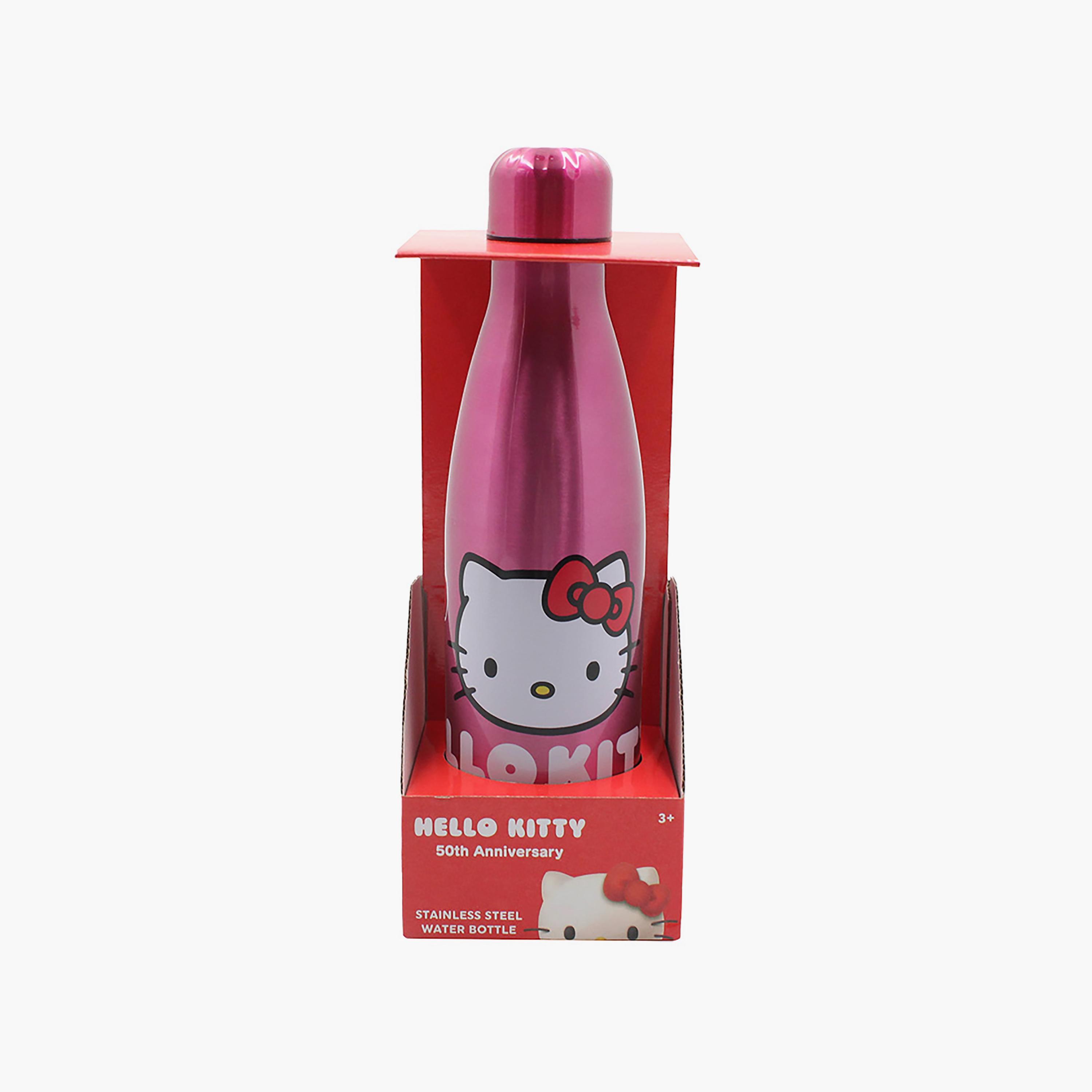 Hello Kitty Printed Stainless Steel Double Wall Water Bottle - Pink - 600 ml-school-waterbottles-image-1