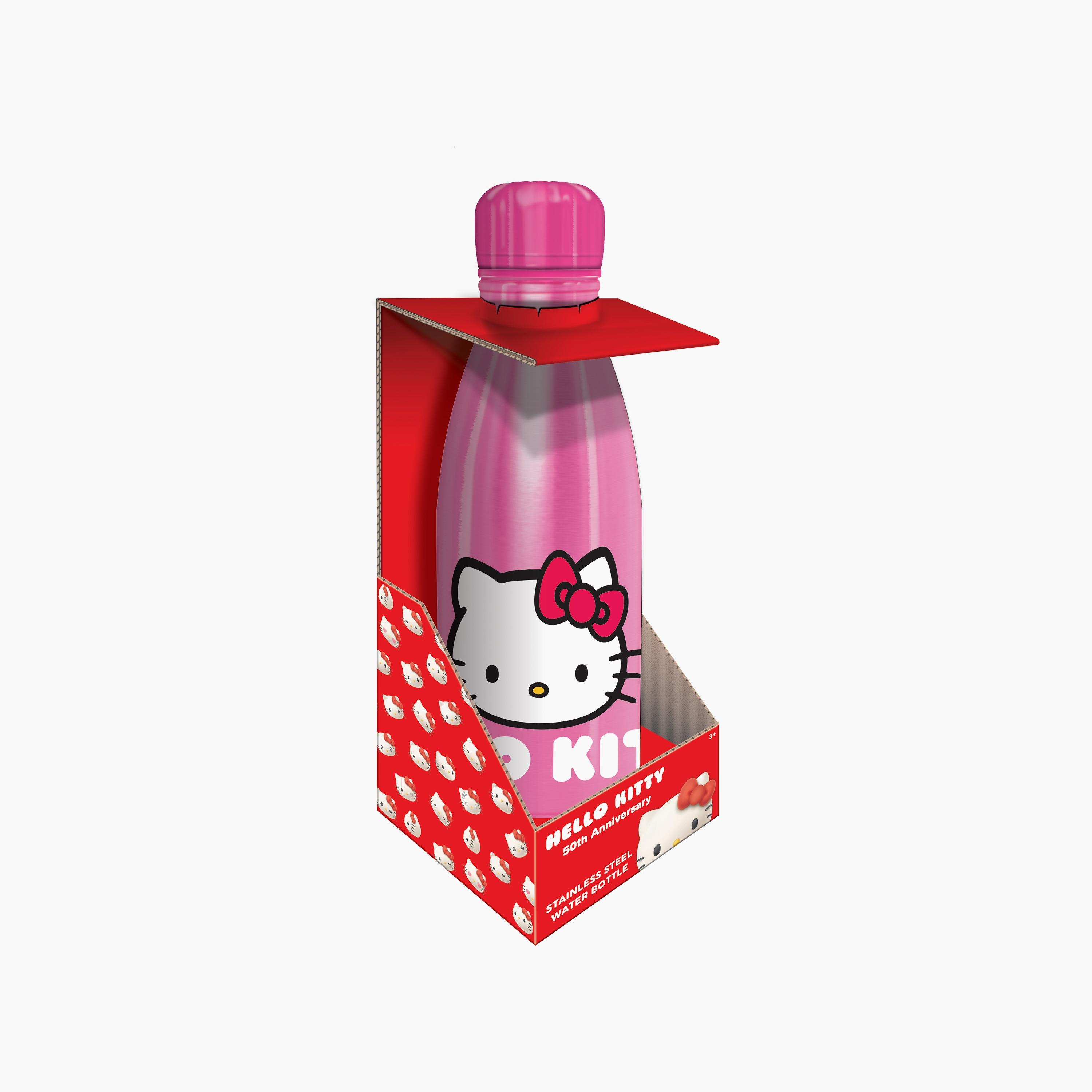 Hello Kitty Printed Stainless Steel Double Wall Water Bottle - Pink - 600 ml-school-waterbottles-image-2