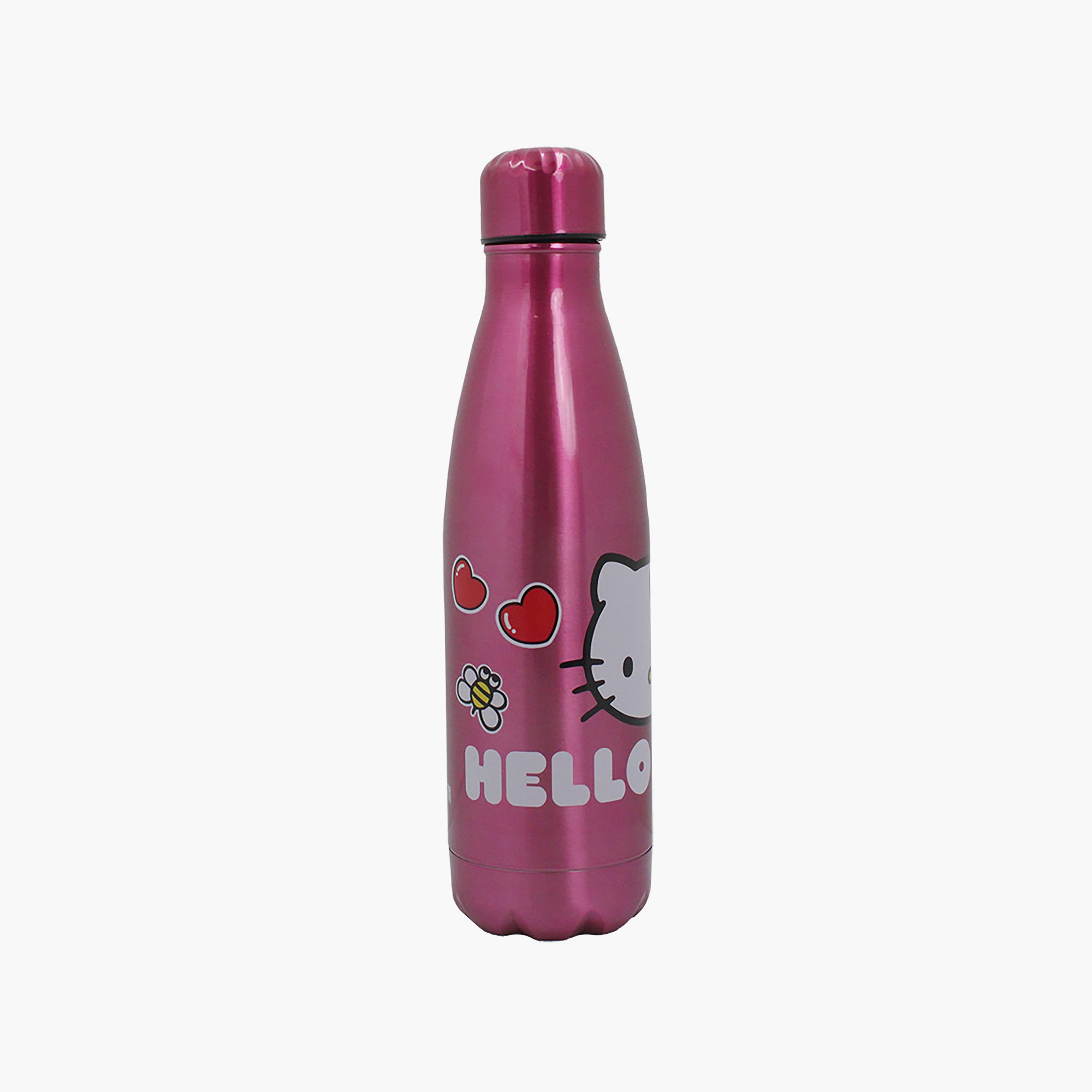 Hello Kitty Printed Stainless Steel Double Wall Water Bottle - Pink - 600 ml-school-waterbottles-image-4