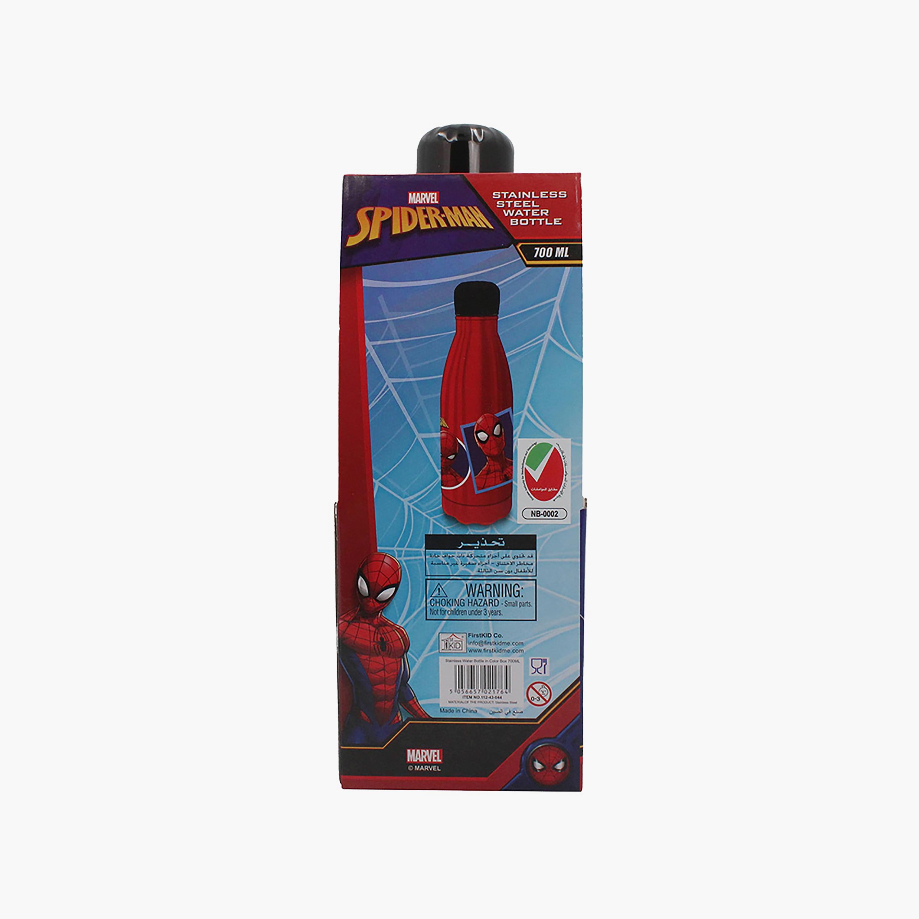 Spiderman Printed Stainless Steel Double Wall Water Bottle - Red - 600 ml-school-waterbottles-image-6