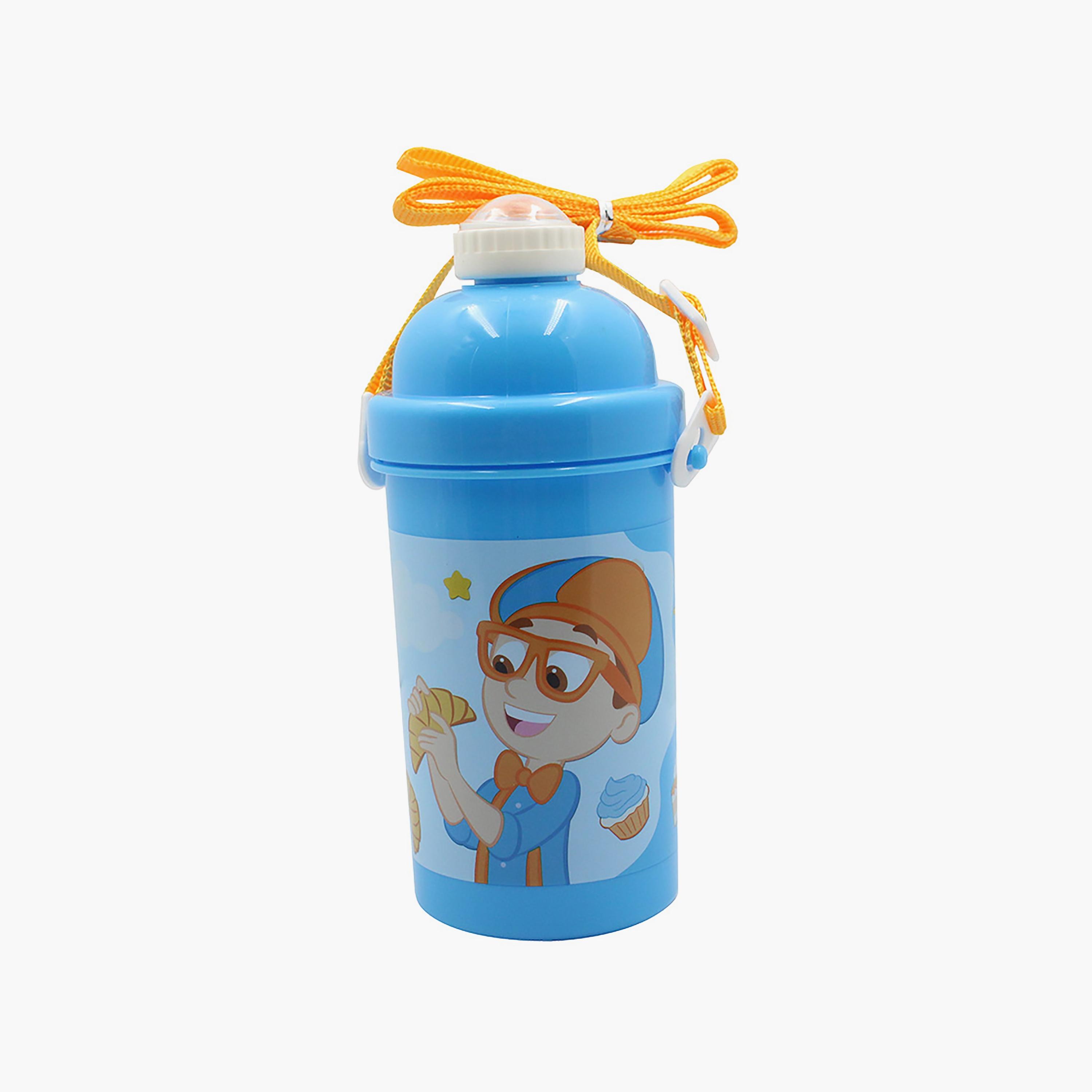 Blippi Printed Water Bottle with Straw & Adjustable Side Strap - Blue - 500 ml-school-waterbottles-image-1