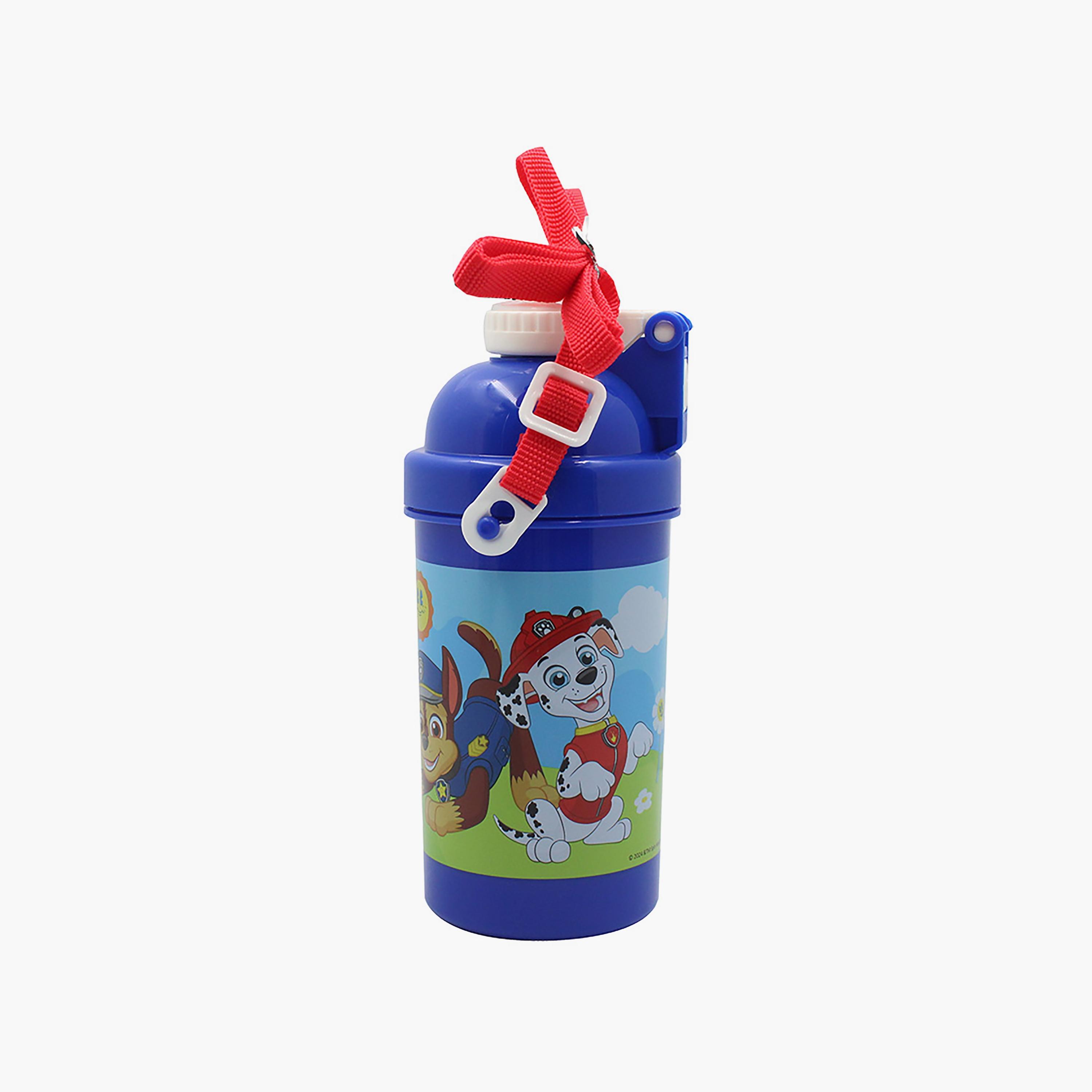 Paw Patrol Printed Water Bottle with Straw & Adjustable Side Strap - Blue - 500 ml-school-waterbottles-image-3