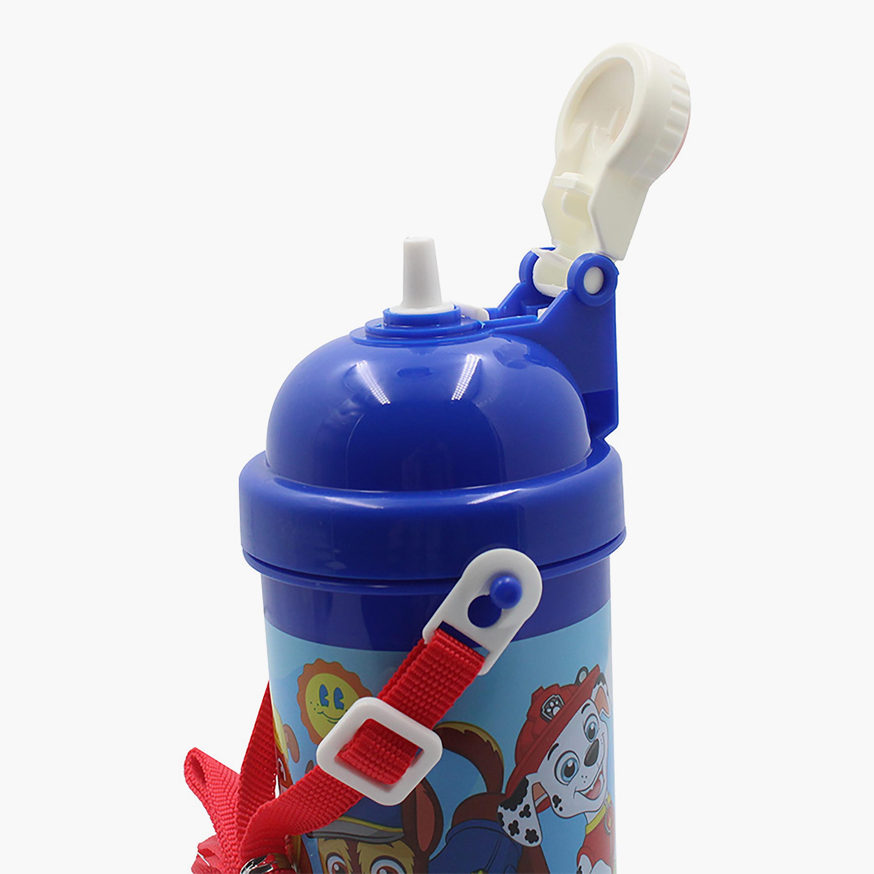 Paw Patrol Printed Water Bottle with Straw & Adjustable Side Strap - Blue - 500 ml-school-waterbottles-image-4
