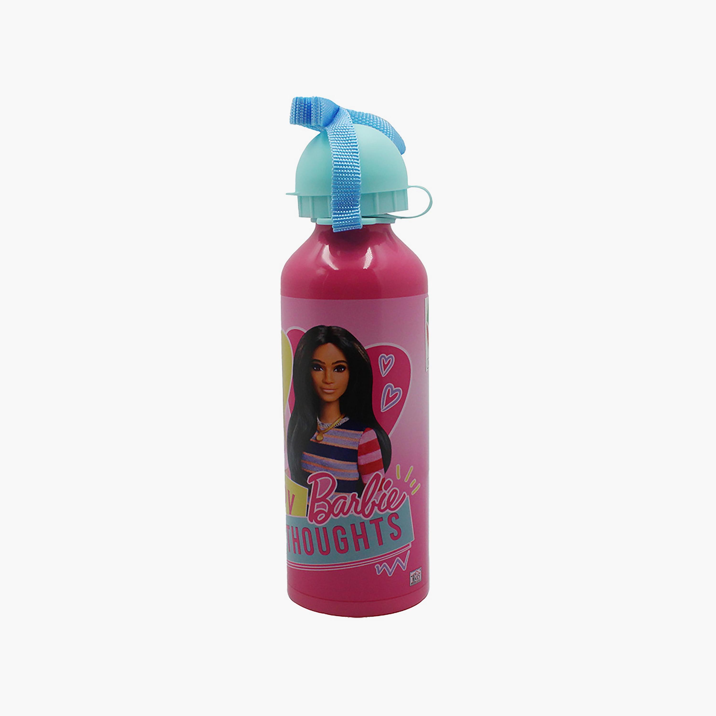 Barbie Printed Water Bottle With Strap - Blue - 500ml-school-waterbottles-image-1