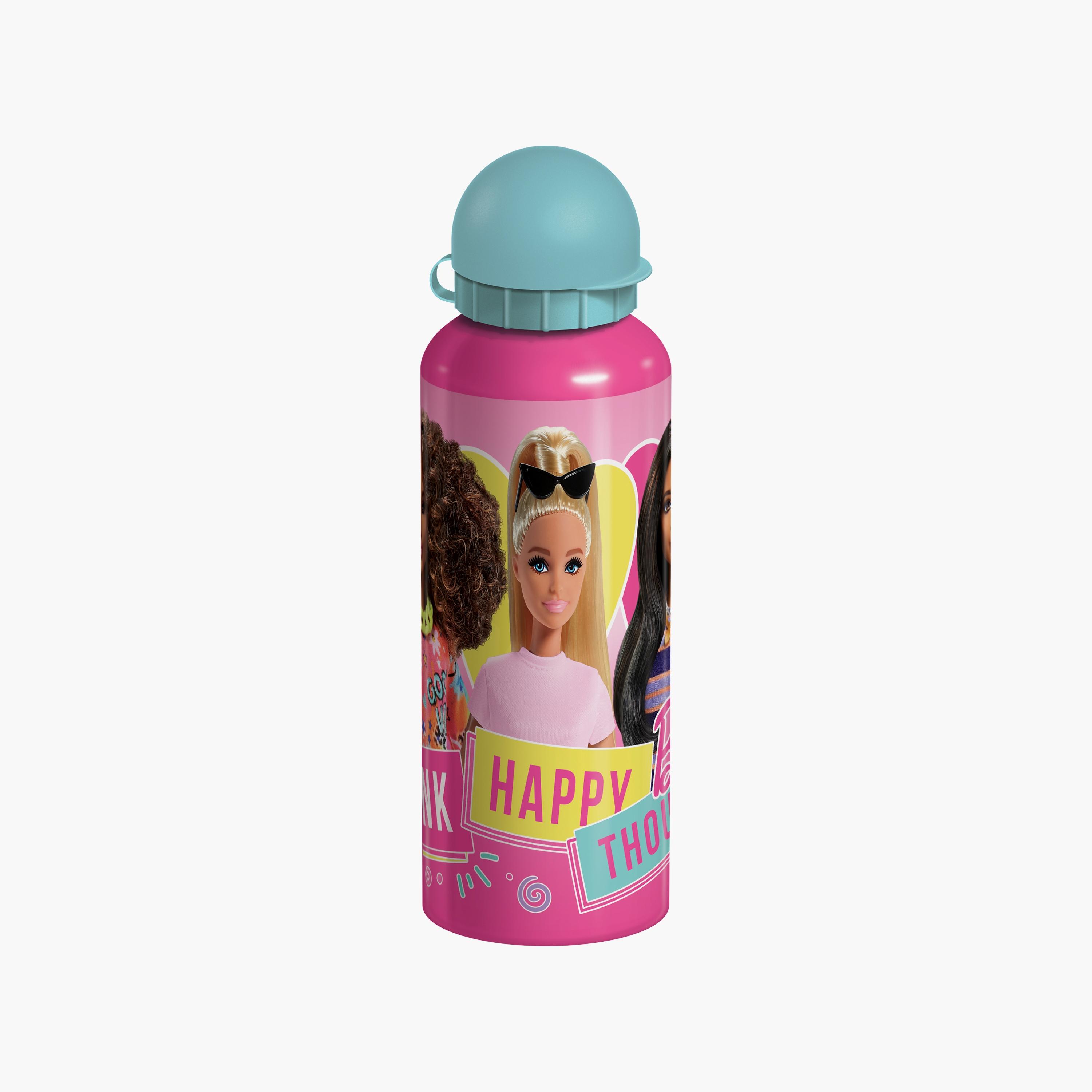 زجاجة مياه مع حزام بطبعة باربي - أزرق - 500 مل-school-waterbottles-image-2