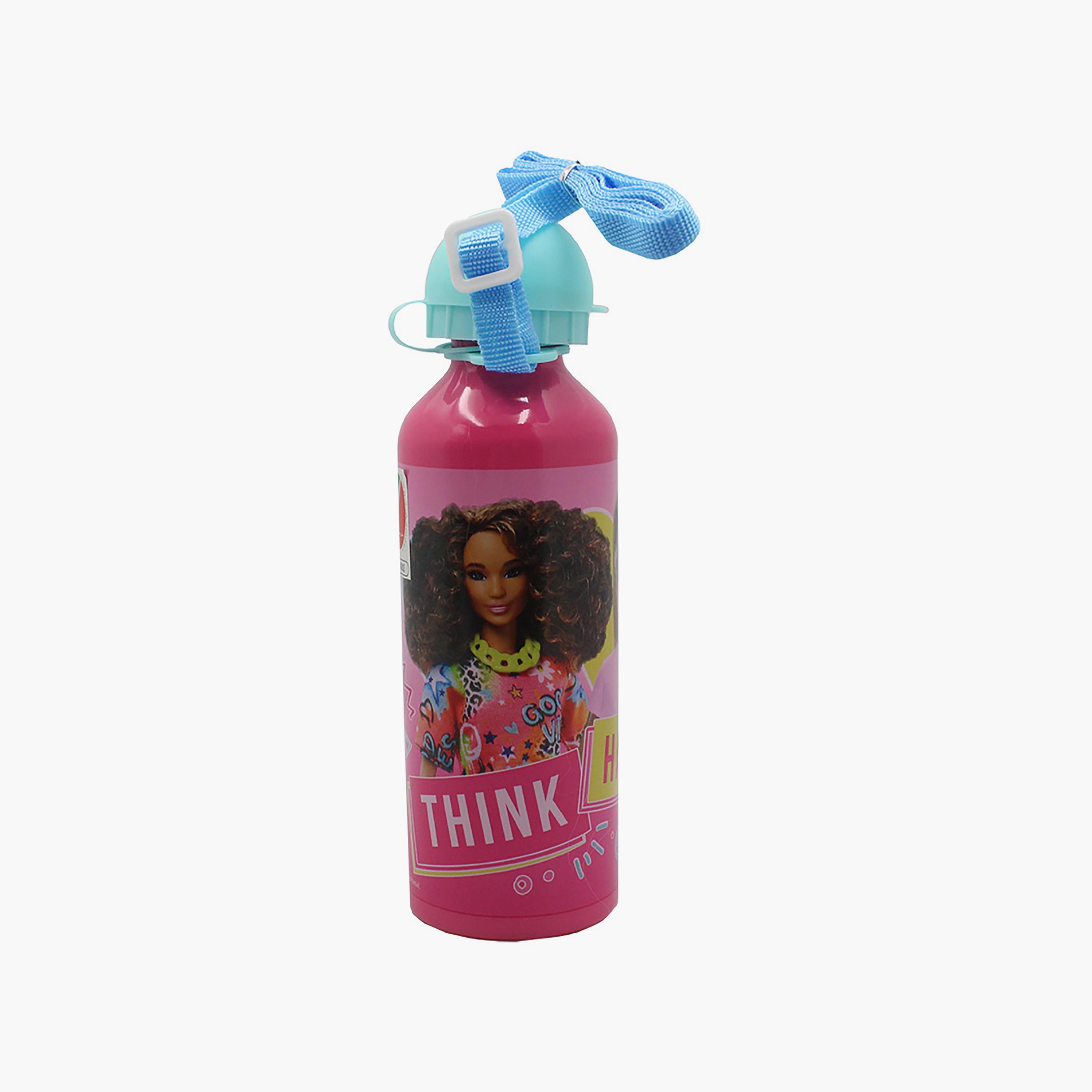 Barbie Printed Water Bottle With Strap - Blue - 500ml-school-waterbottles-image-4