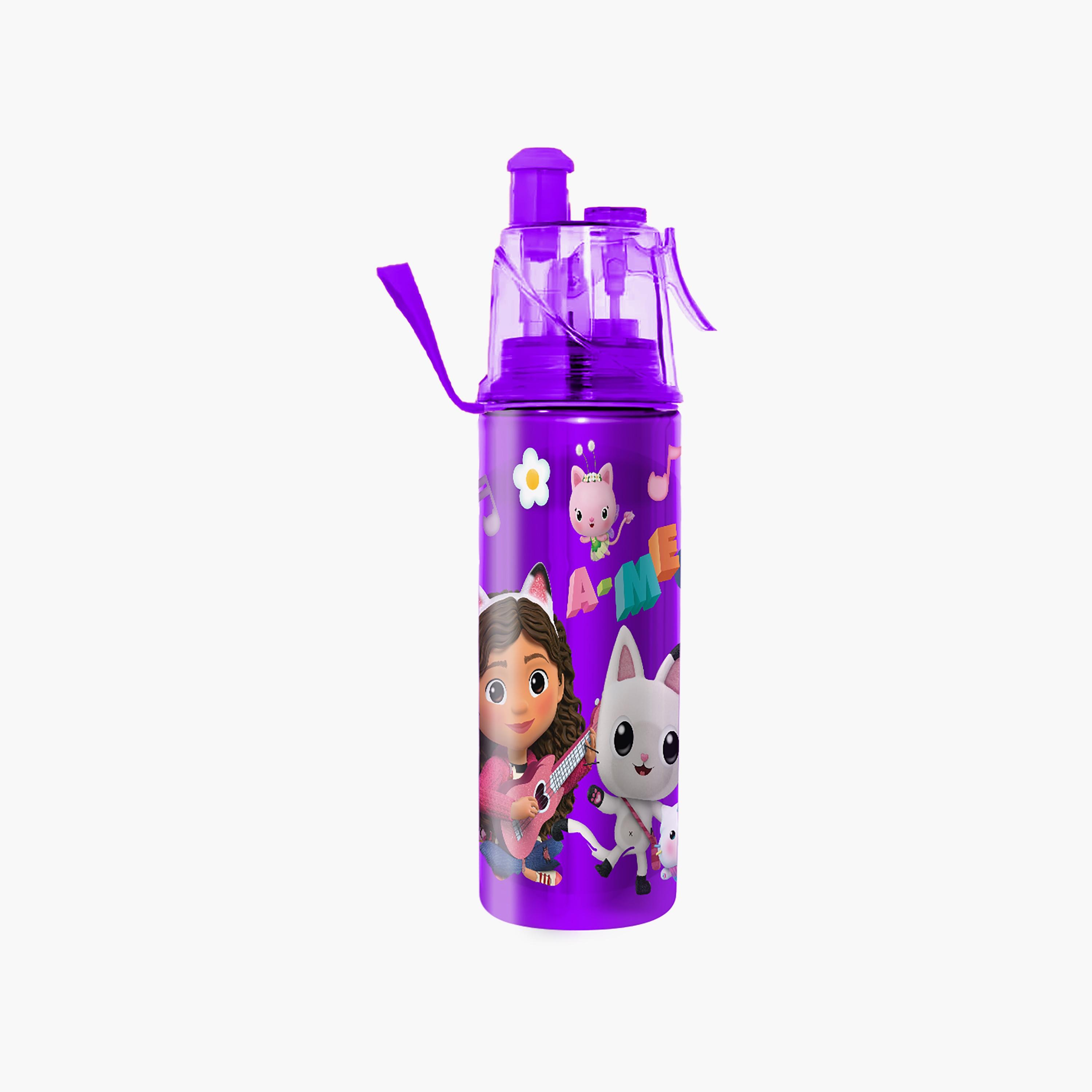 Gabby's Dollhouse Printed Transparent Water Bottle - Purple - 600 ml-school-waterbottles-image-1