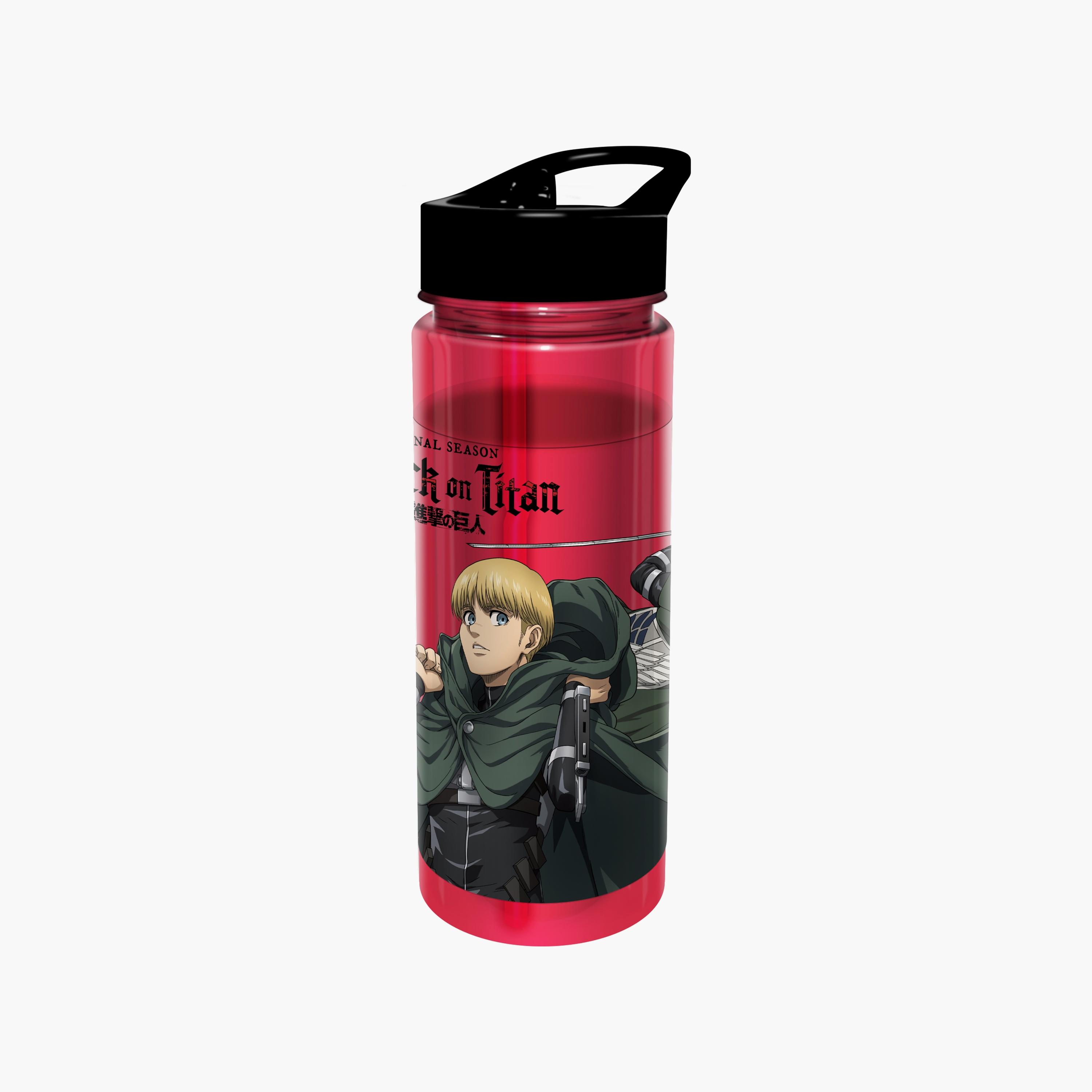 Attack on Titan Printed Spill-Proof & Durable Water Bottle with Handle - Red - 650 ml-school-waterbottles-image-2
