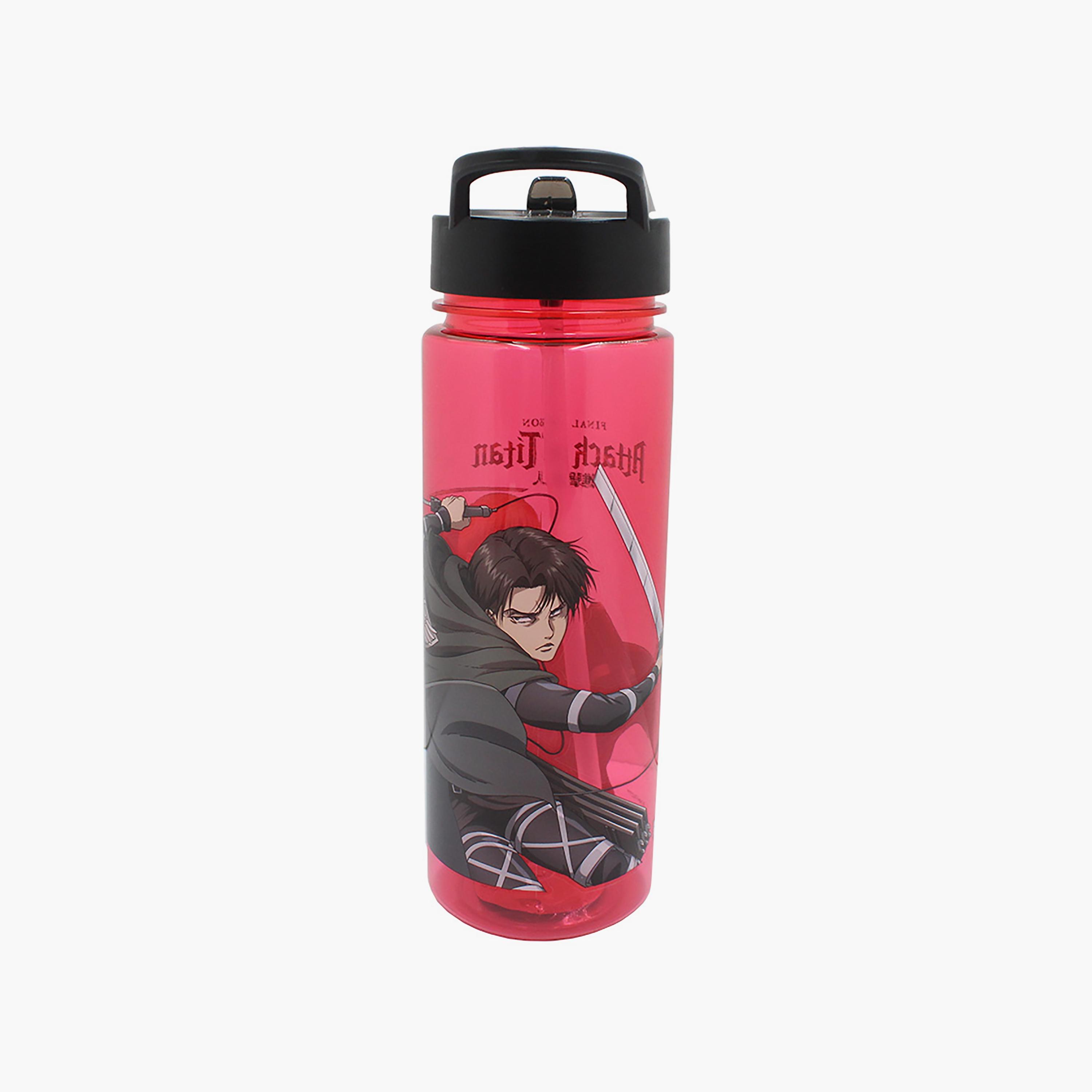 Attack on Titan Printed Spill-Proof & Durable Water Bottle with Handle - Red - 650 ml-school-waterbottles-image-3