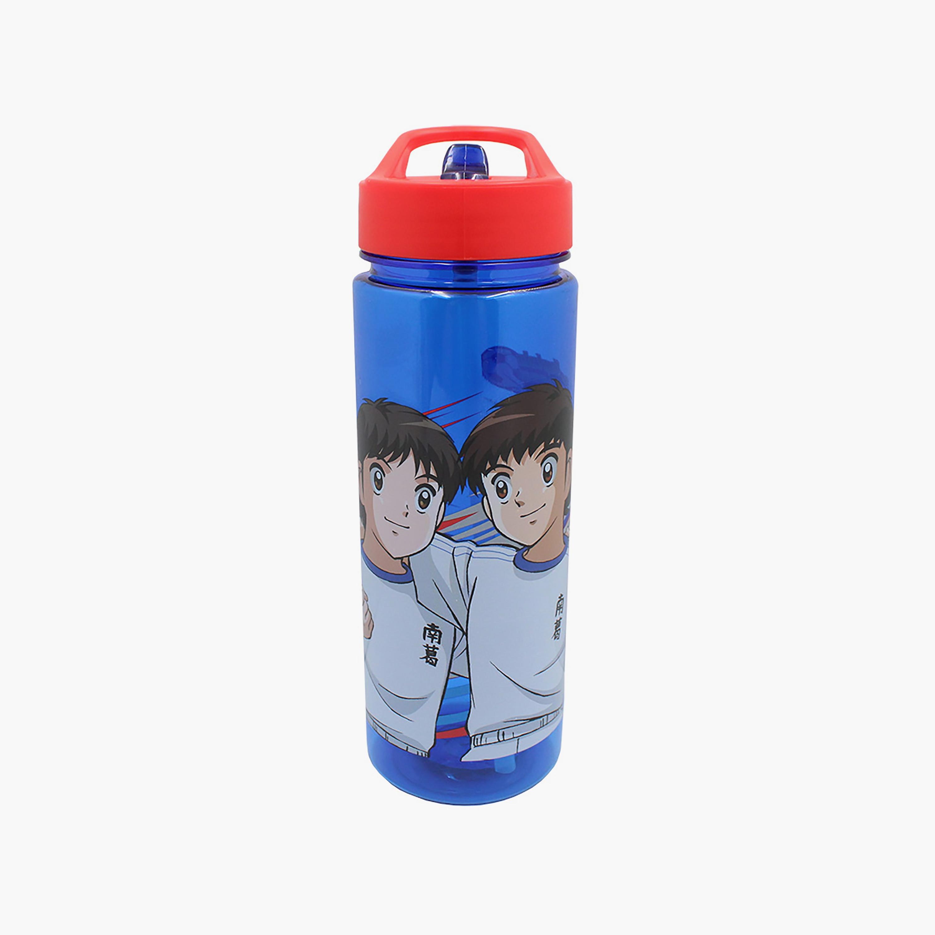 Captain Tsubasa Printed Spill-Proof & Durable Water Bottle with Handle - Blue - 650 ml-school-waterbottles-image-1