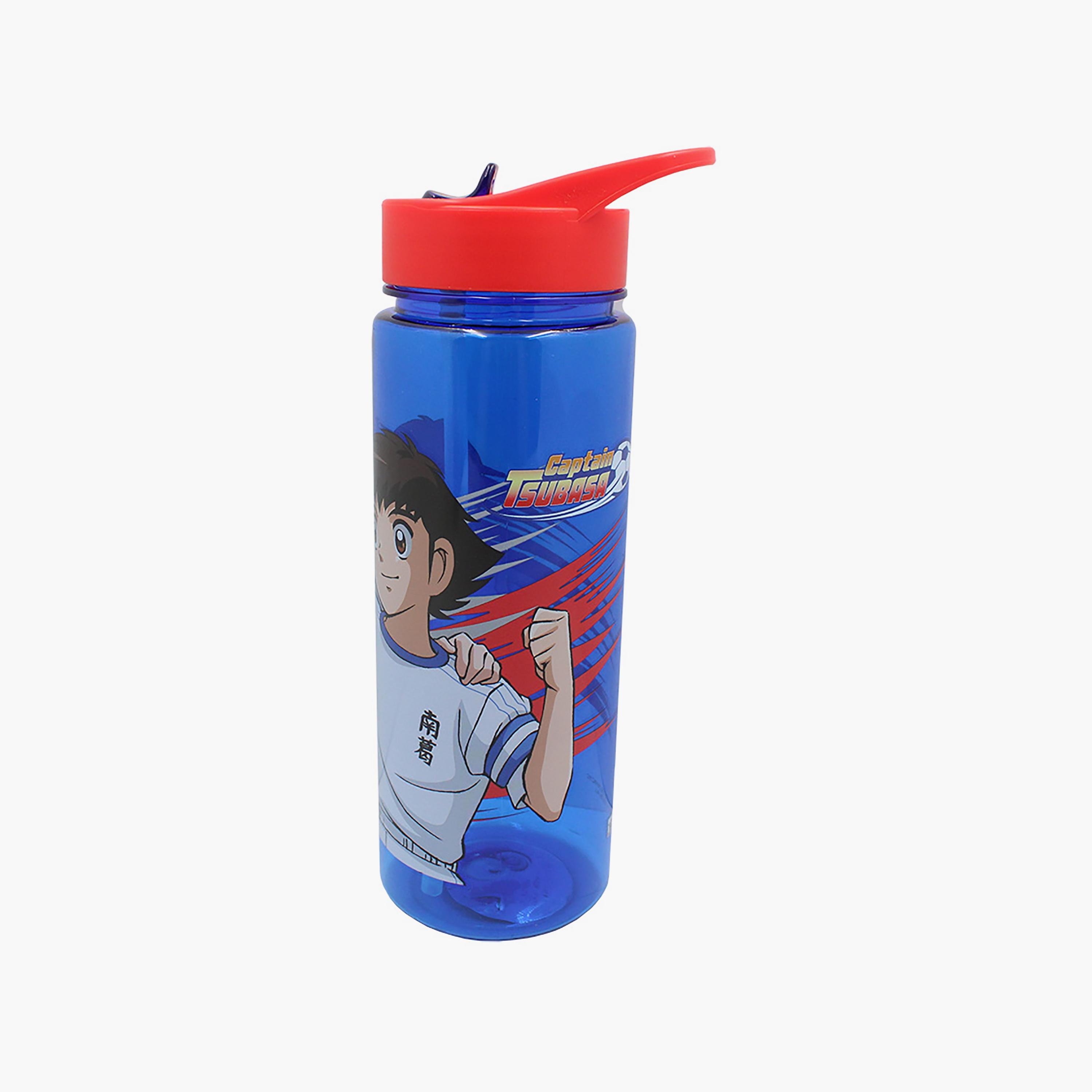 Captain Tsubasa Printed Spill-Proof & Durable Water Bottle with Handle - Blue - 650 ml-school-waterbottles-image-3