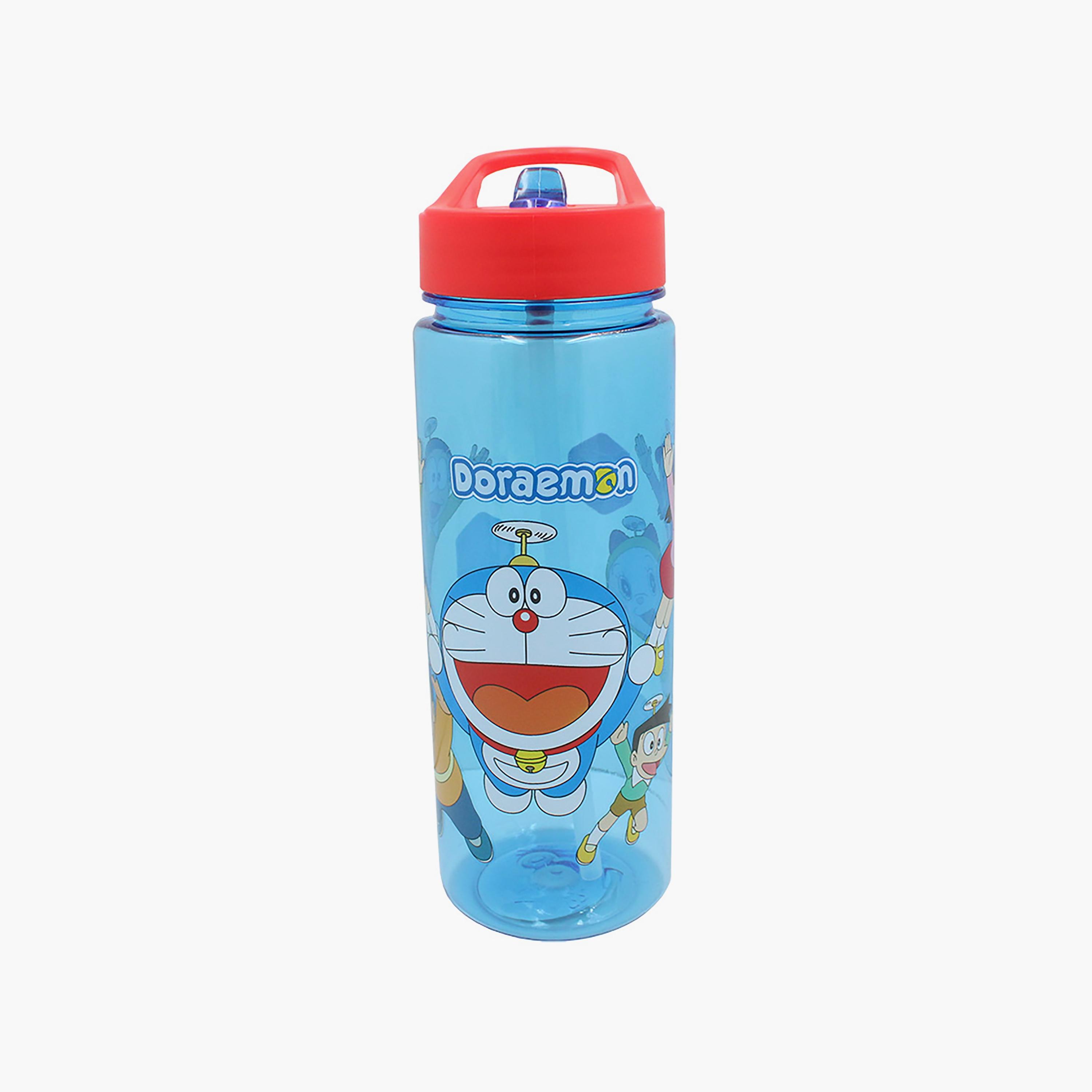 زجاجة مياه متينة ومضادة للانسكاب مع مقبض بطبعة دورايمون - أزرق - 650 مل-school-waterbottles-image-1