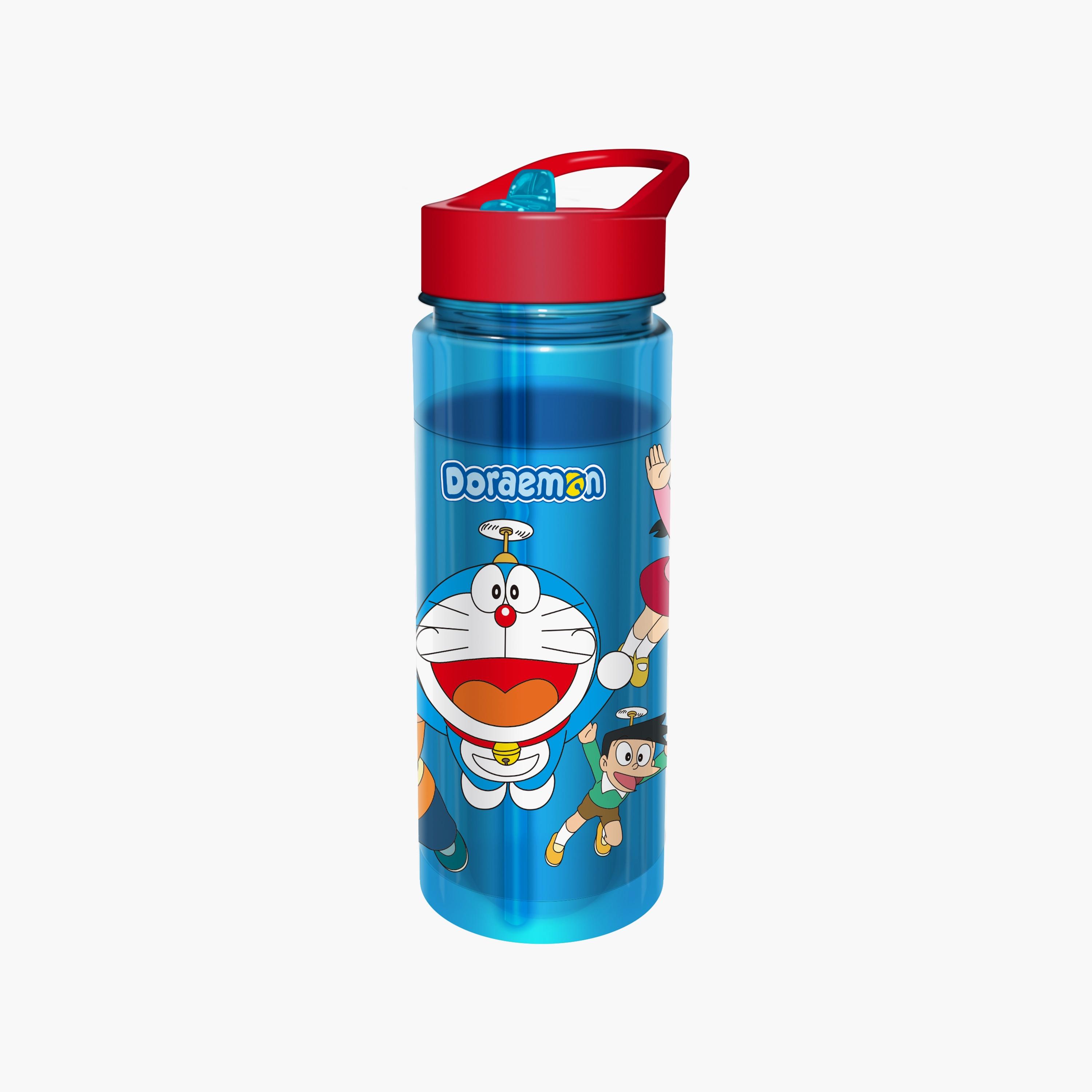 Doraemon Printed Spill-Proof & Durable Water Bottle with Handle - Blue - 650 ml-school-waterbottles-image-2