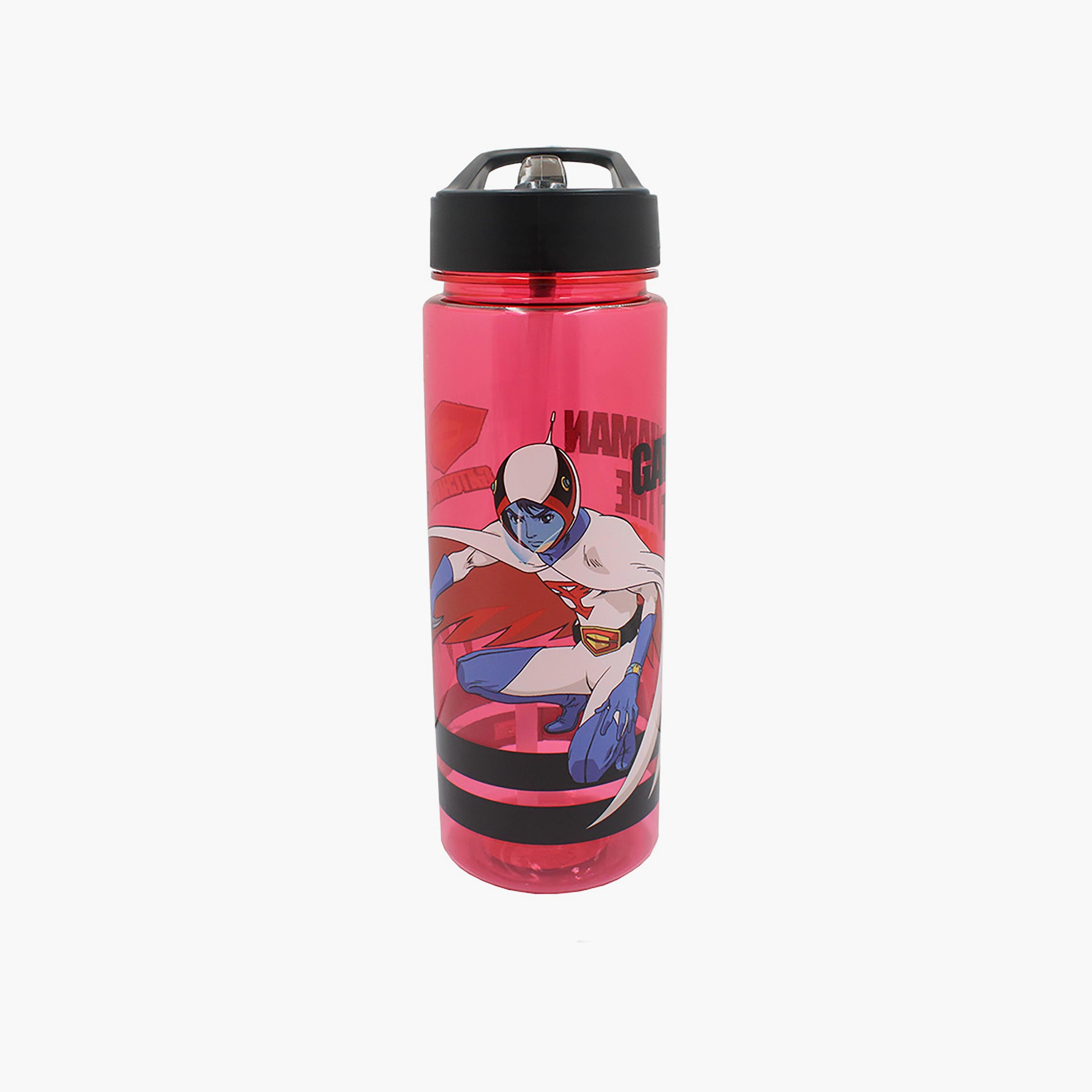 Gatchaman Printed Spill-Proof & Durable Water Bottle with Handle - Red - 650 ml-school-waterbottles-image-1