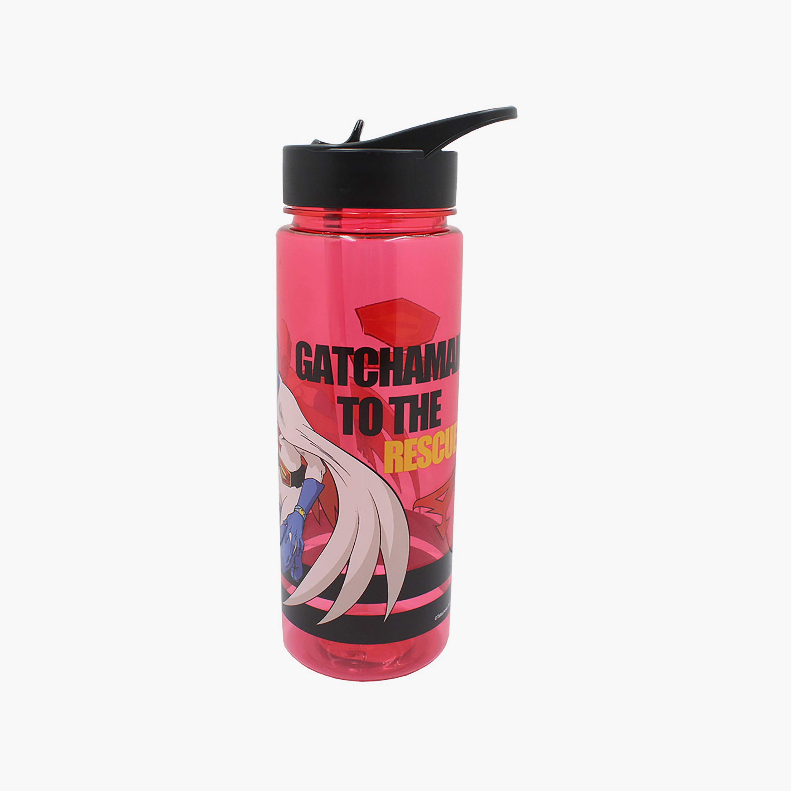 Gatchaman Printed Spill-Proof & Durable Water Bottle with Handle - Red - 650 ml-school-waterbottles-image-3