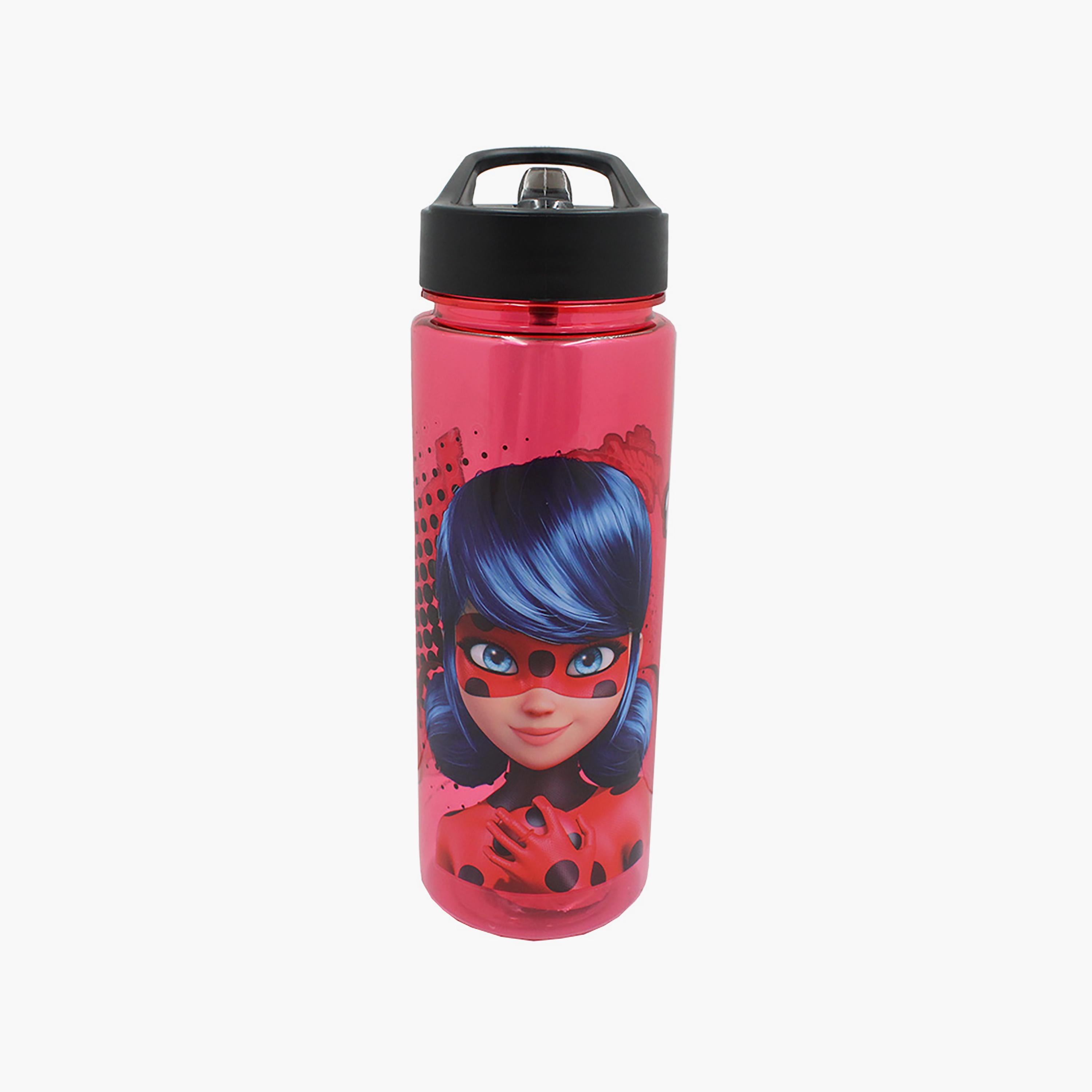 Miraculous Printed Spill-Proof & Durable Water Bottle with Handle - Red - 650 ml-school-waterbottles-image-1