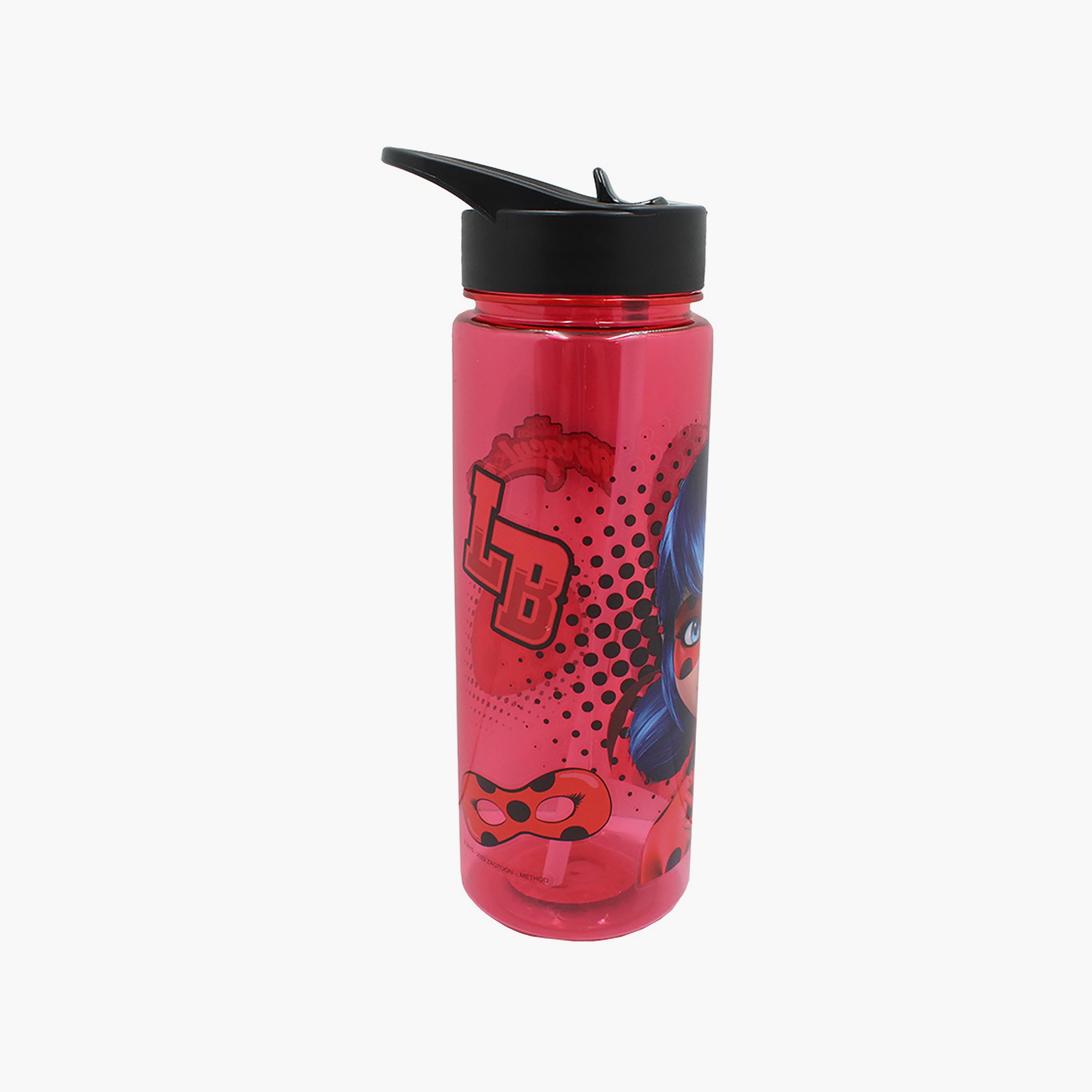 زجاجة مياه متينة ومضادة للانسكاب مع مقبض بطبعة ميراكيلوس - أحمر - 650 مل-school-waterbottles-image-3