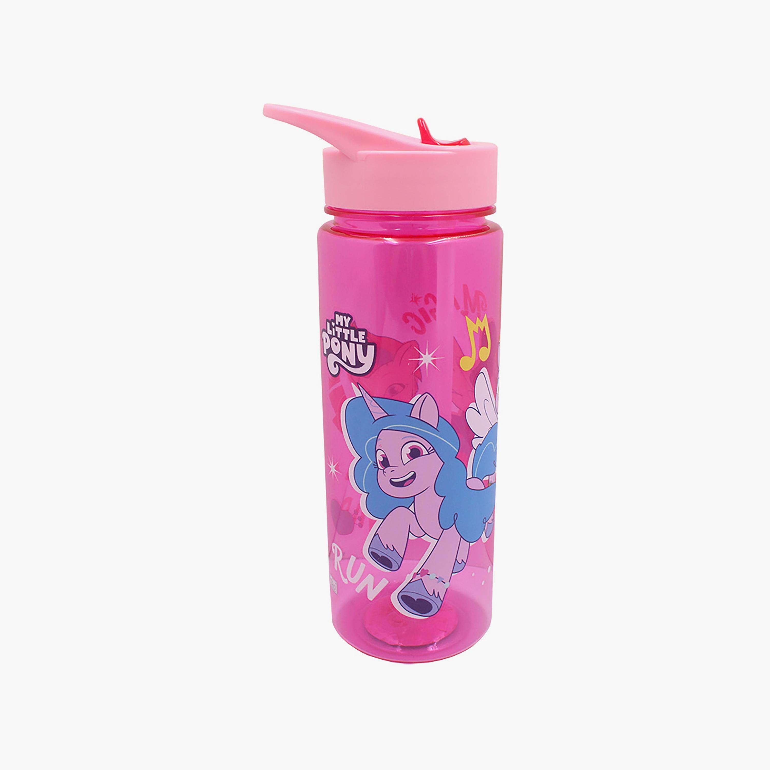 زجاجة مياه متينة ومضادة للانسكاب مع مقبض بطبعة ماي ليتل بوني - وردي - 650 مل-school-waterbottles-image-3