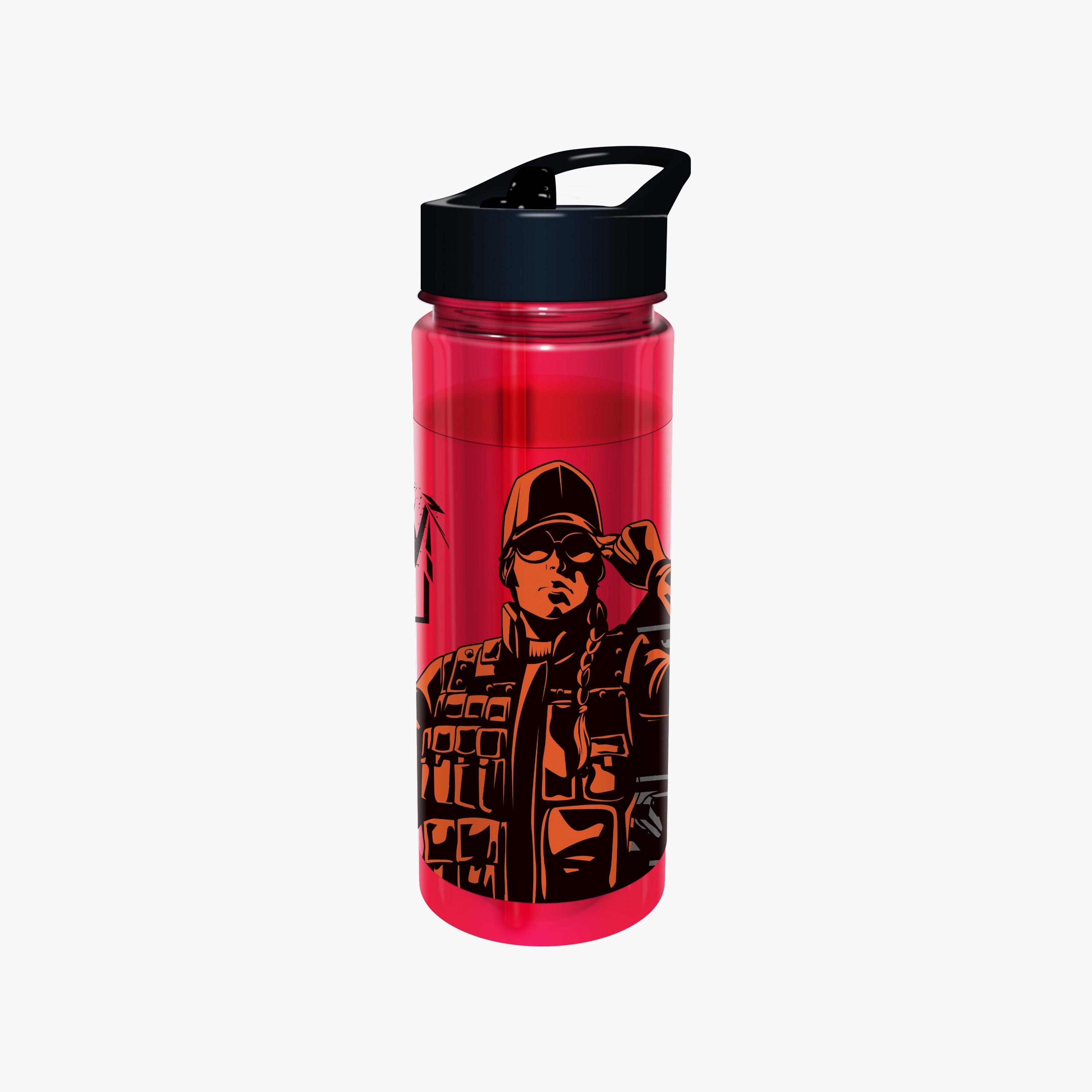 Siege Printed Spill-Proof & Durable Water Bottle with Handle - Red - 650 ml-school-waterbottles-image-2