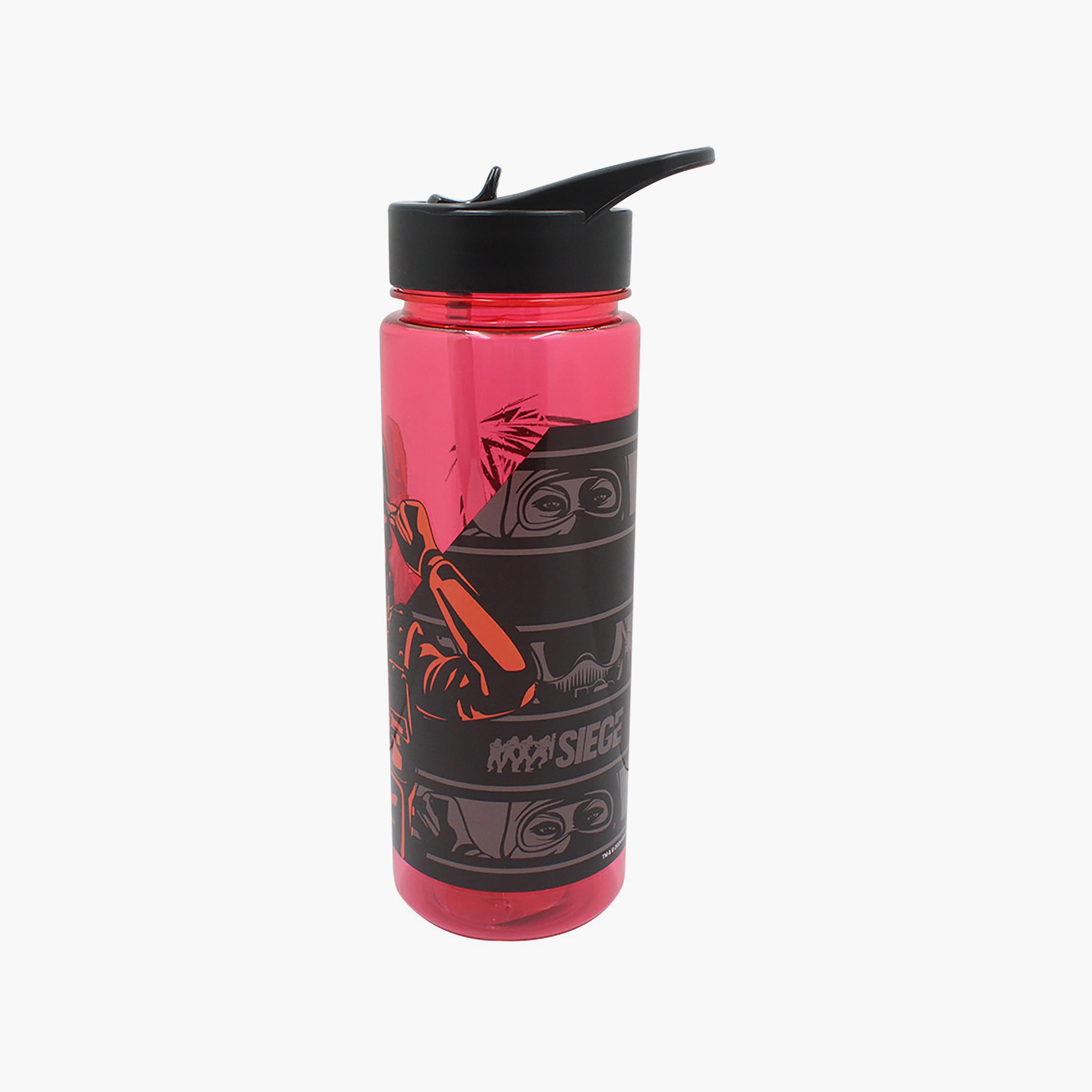 Siege Printed Spill-Proof & Durable Water Bottle with Handle - Red - 650 ml-school-waterbottles-image-3