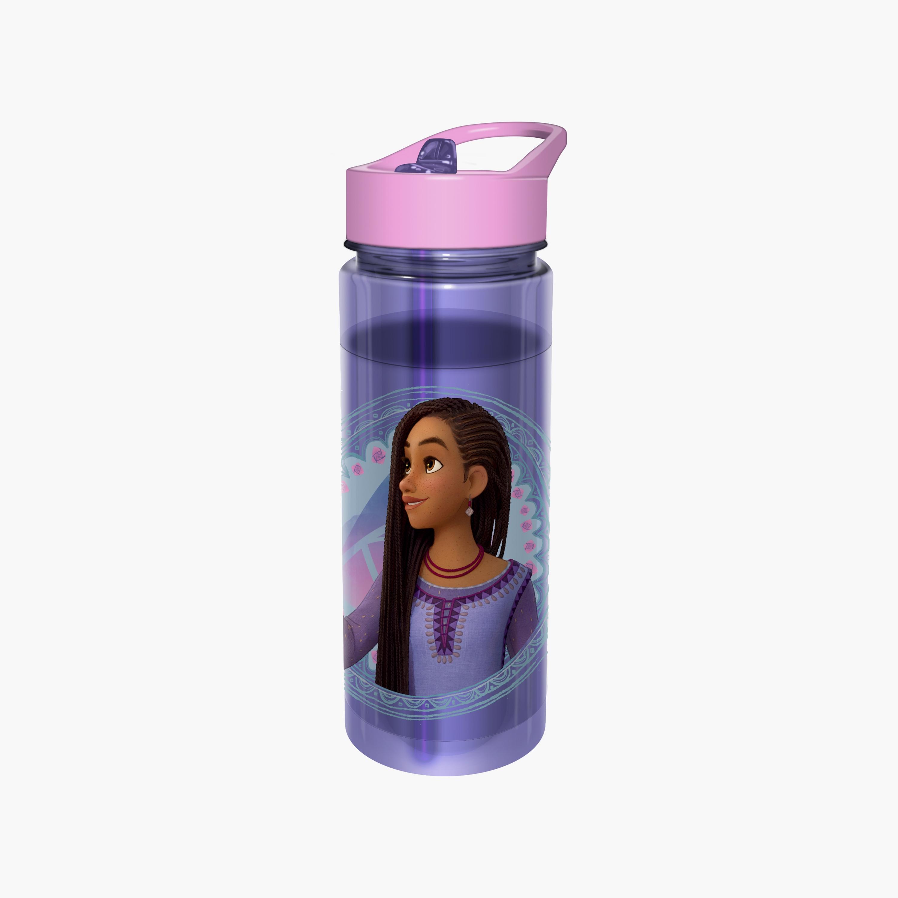 زجاجة مياه متينة ومضادة للانسكاب مع مقبض بطبعة ويش - أرجواني - 650 مل-school-waterbottles-image-2