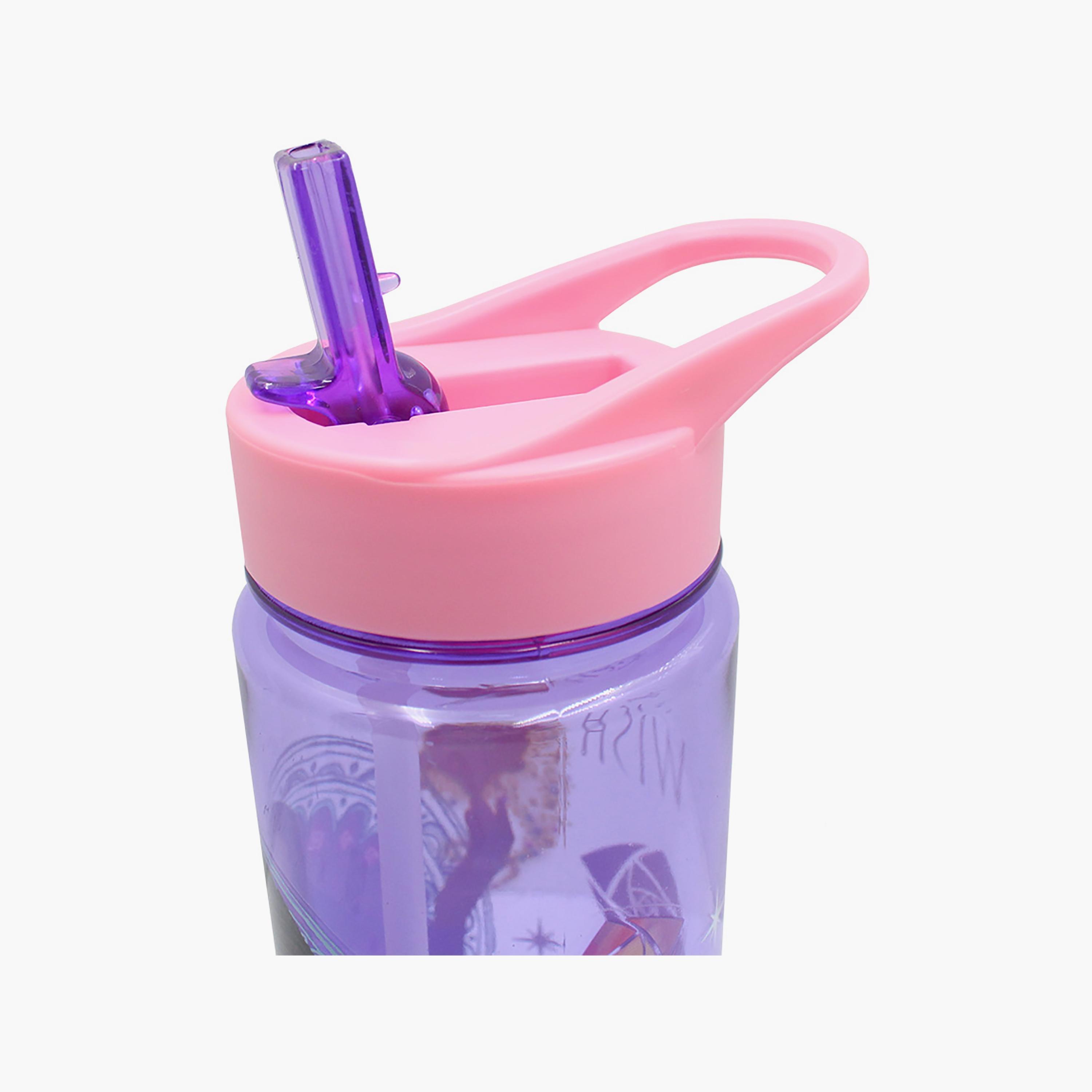 زجاجة مياه متينة ومضادة للانسكاب مع مقبض بطبعة ويش - أرجواني - 650 مل-school-waterbottles-image-4