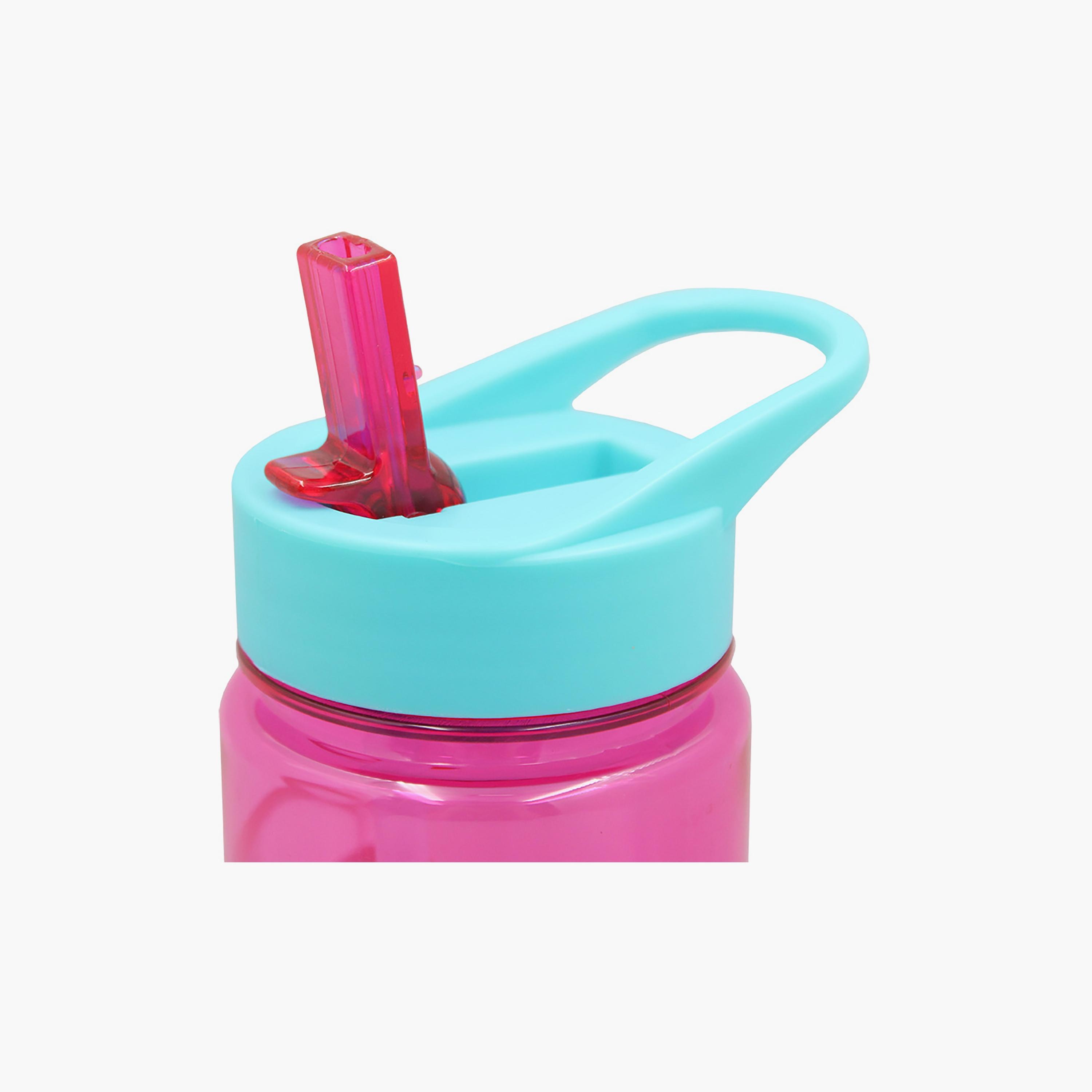 زجاجة مياه متينة ومضادة للانسكاب مع مقبض بطبعة ترولز - وردي - 650 مل-school-waterbottles-image-1