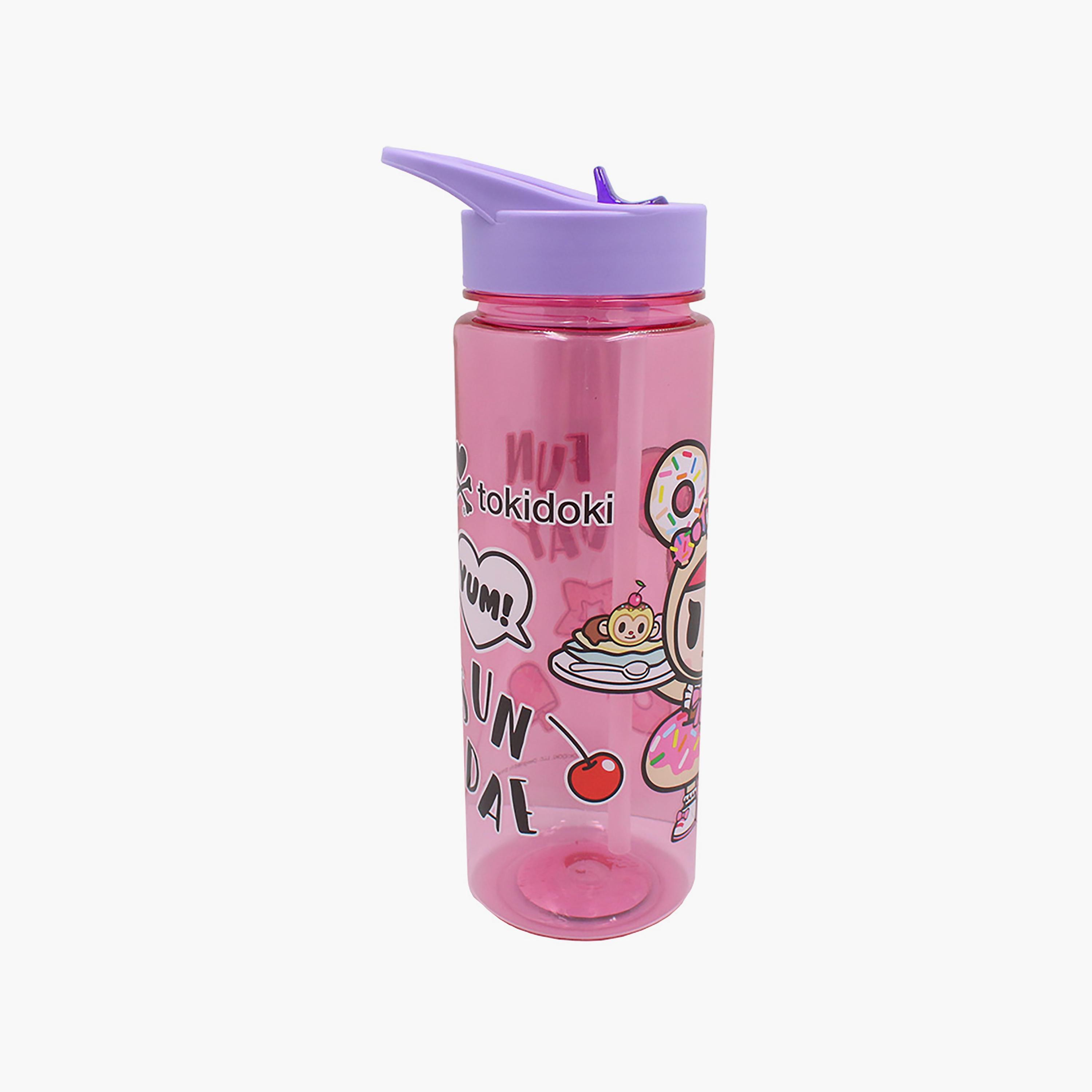 Tokidoki Printed Spill-Proof & Durable Water Bottle with Handle - Pink - 650 ml-school-waterbottles-image-3